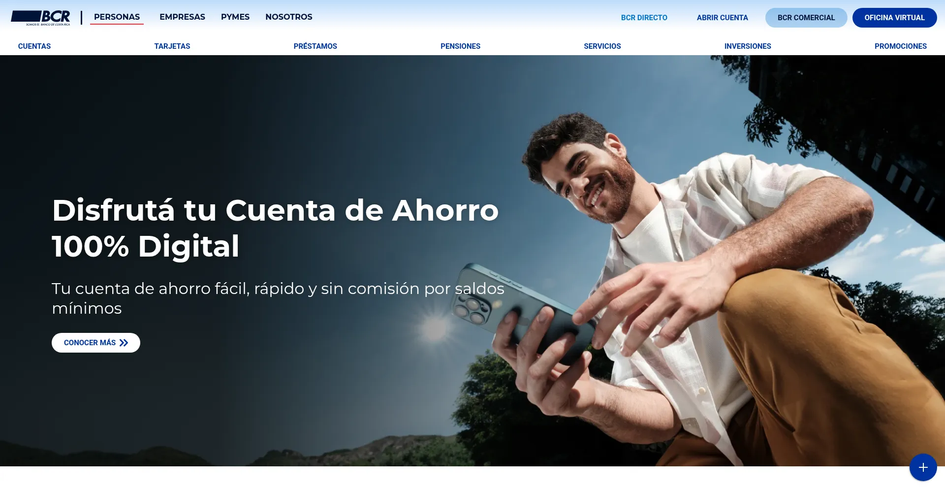 Website screenshot of Bancobcr.com