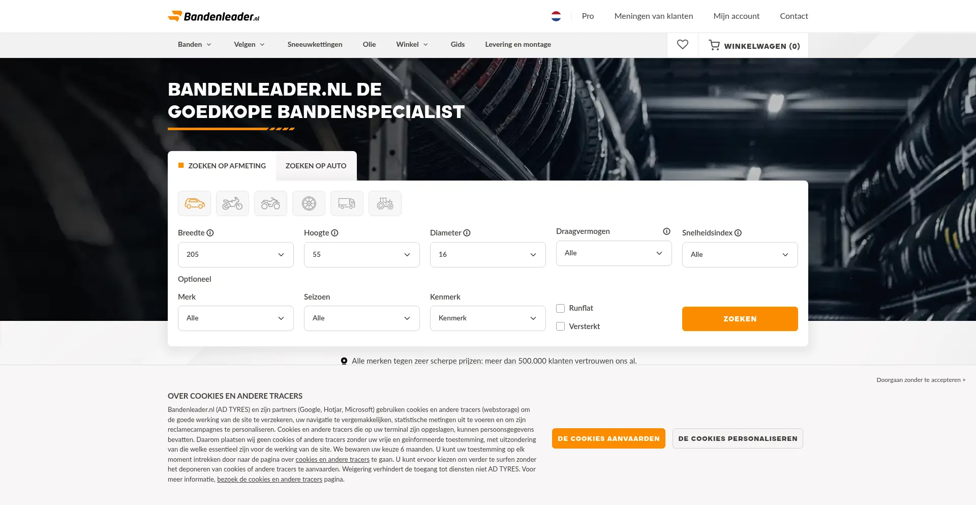 Bandenleader.nl Screenshot