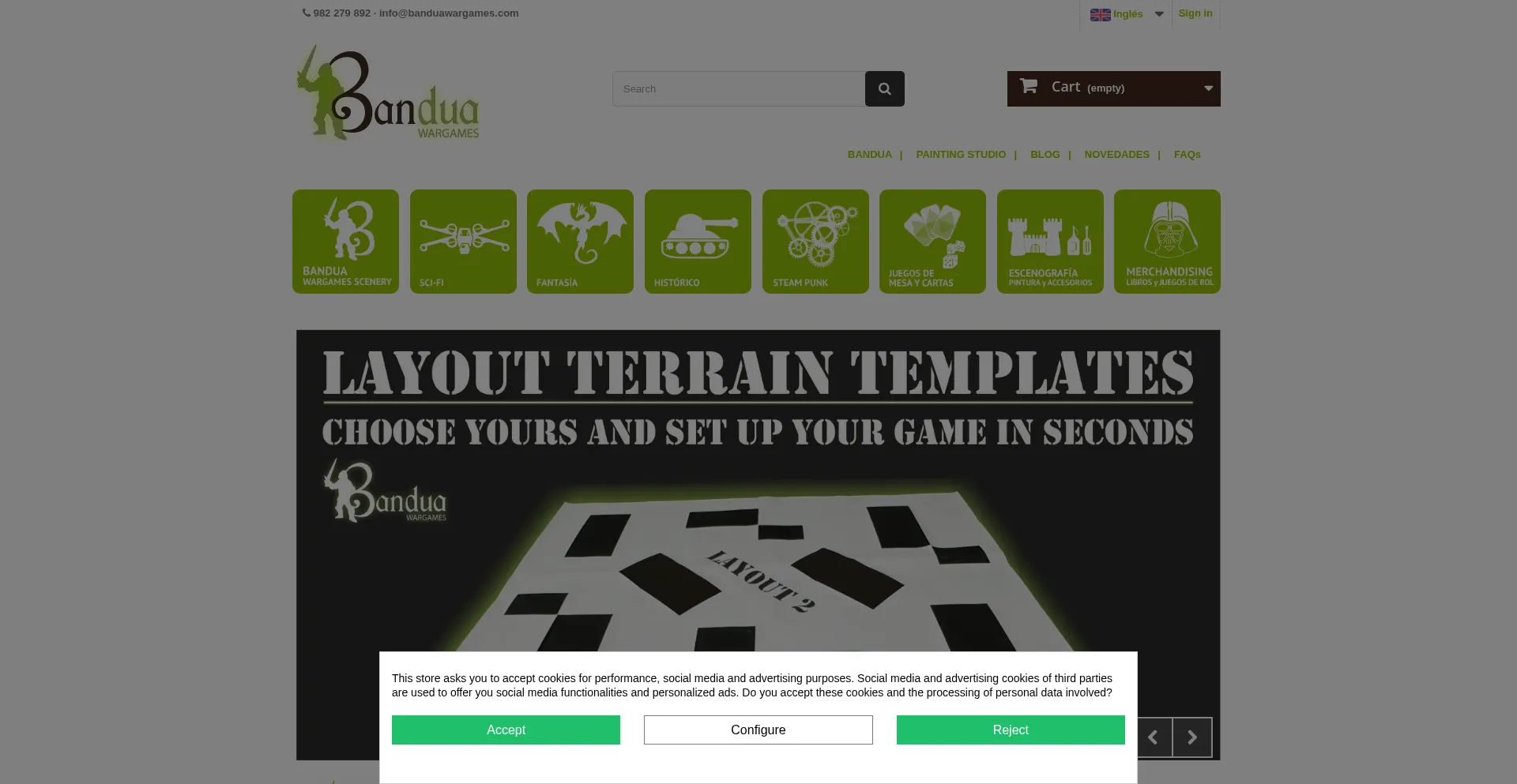 Website screenshot of Banduawargames.com