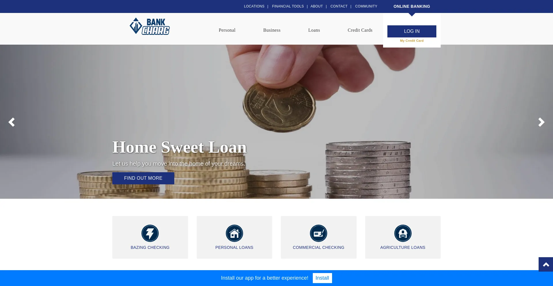 Website screenshot of Bankcharg.com