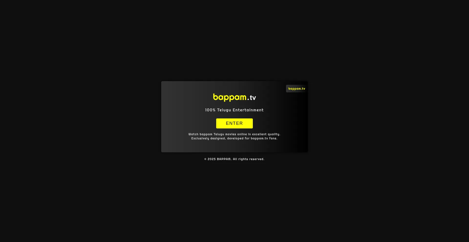 Website screenshot of Bappam.tv