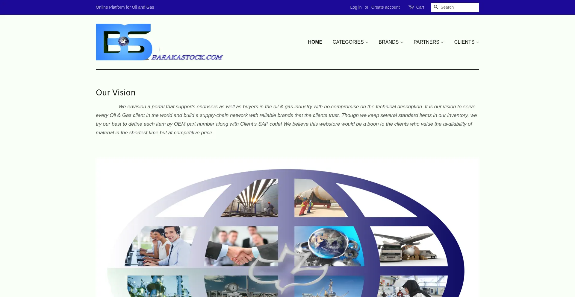 Website screenshot of Barakastock.com
