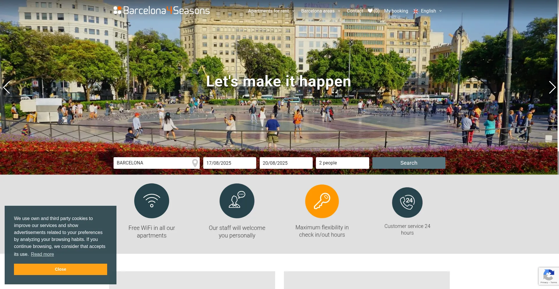 Website screenshot of Barcelona4seasons.com