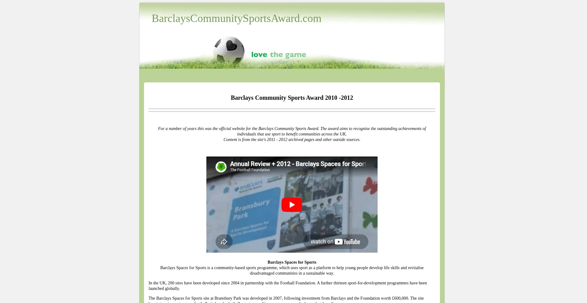 Barclayscommunitysportsaward.com