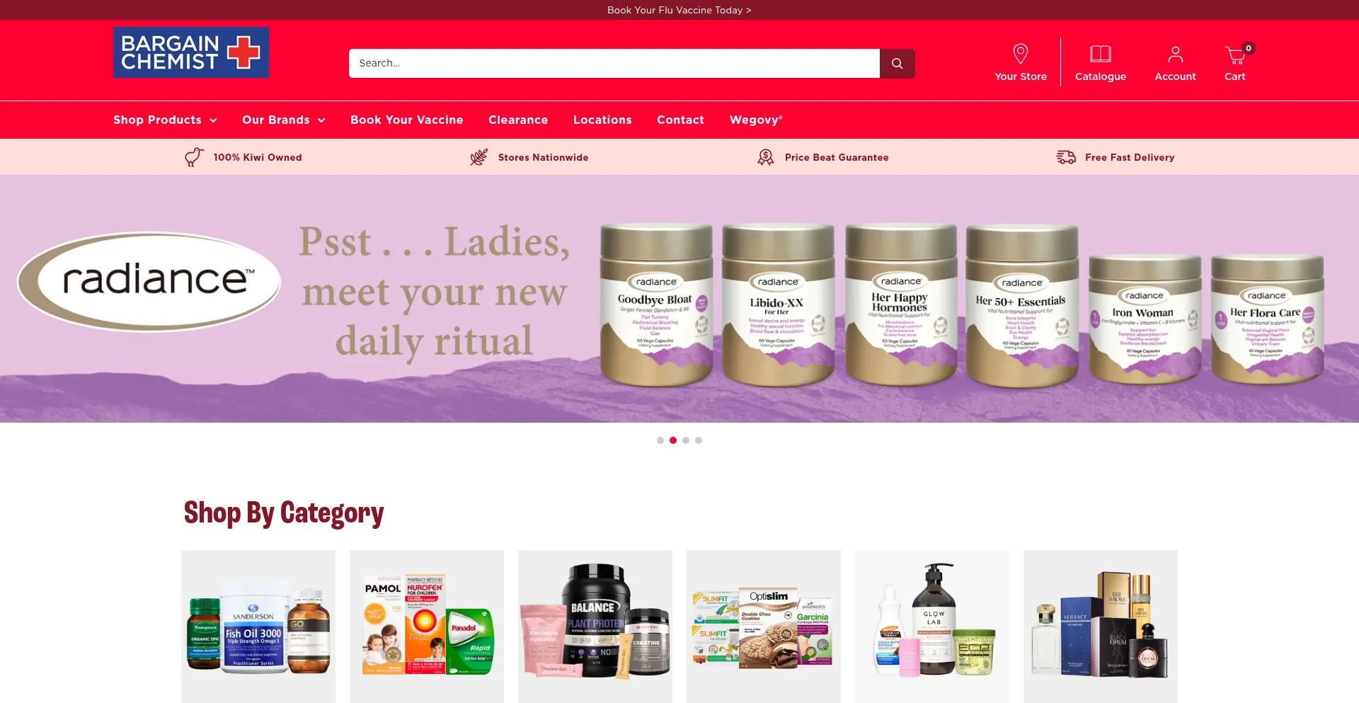Website screenshot of Bargainchemist.co.nz