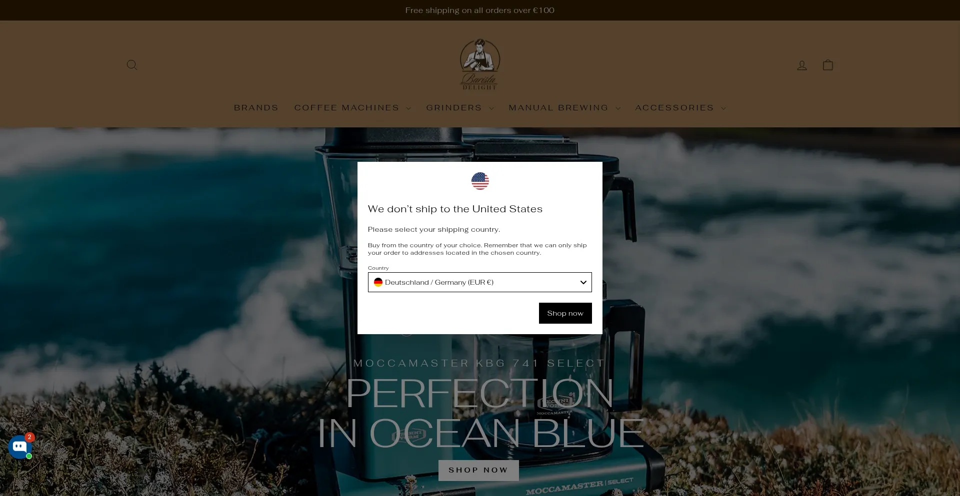 Website screenshot of Baristadelight.de