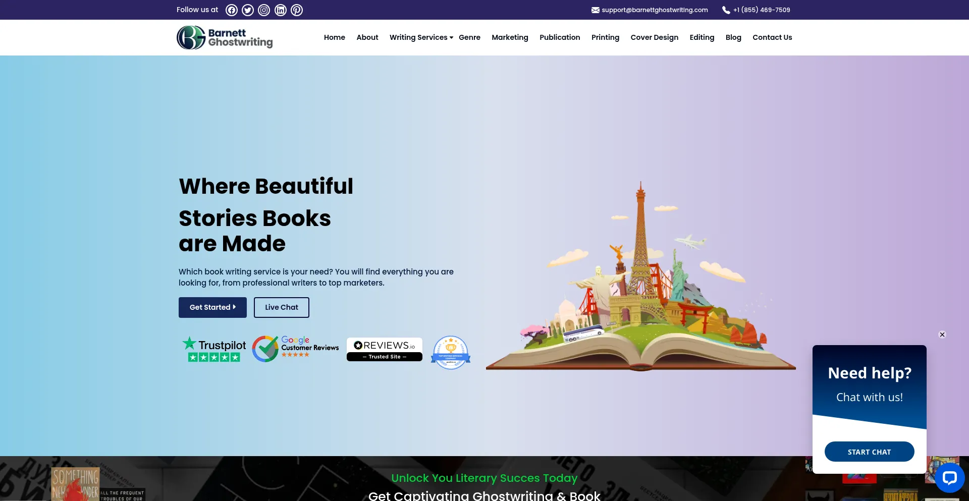 Barnettghostwriting.com Screenshot