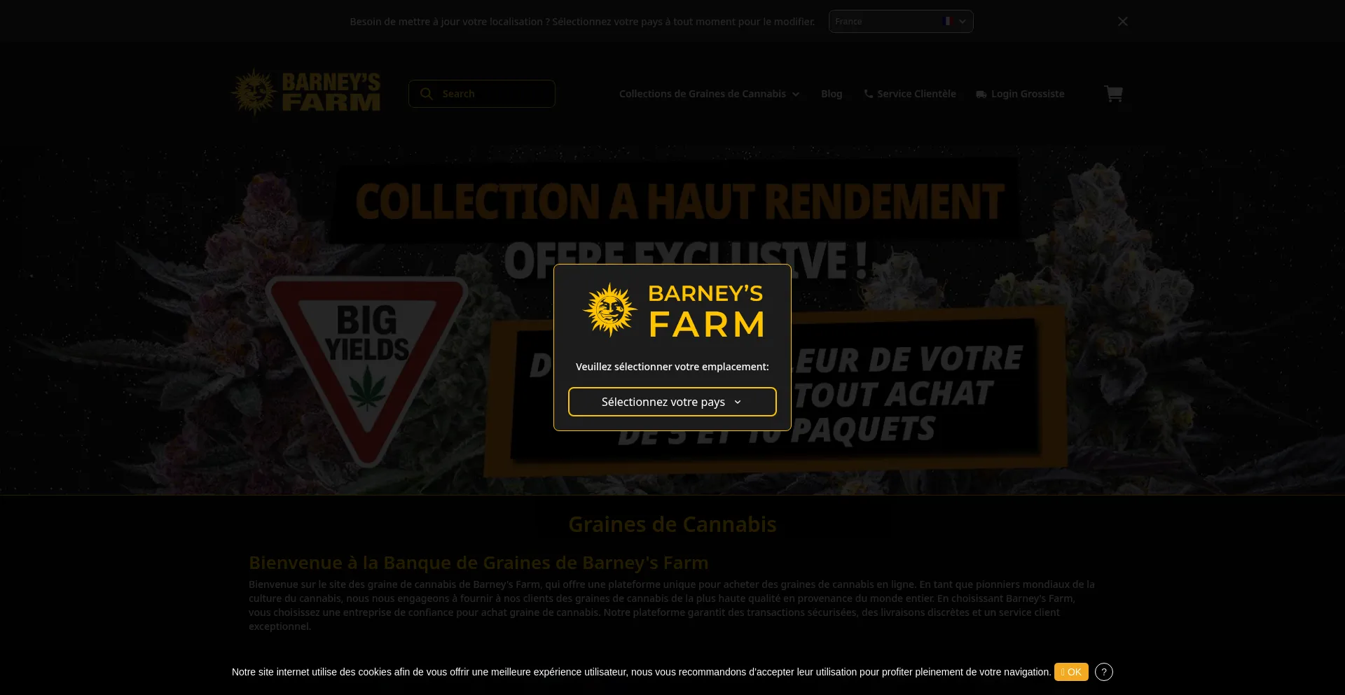 Website screenshot of Barneysfarm.fr
