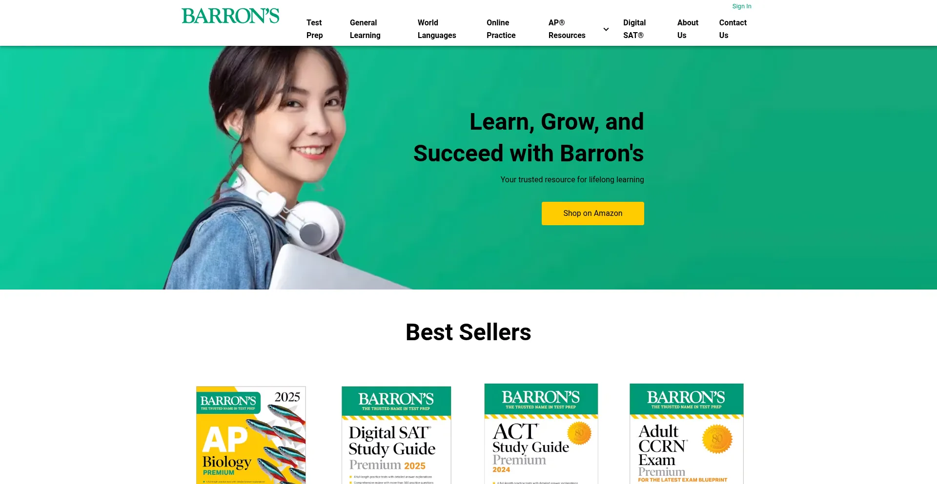 Website screenshot of Barronseduc.com