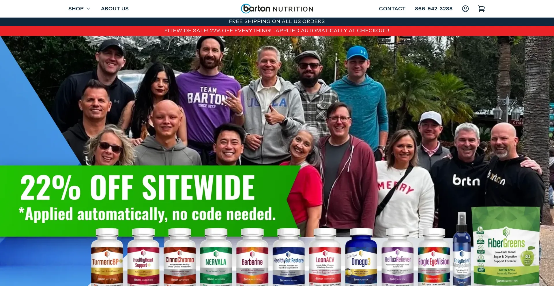 Website screenshot of Bartonsupplements.com