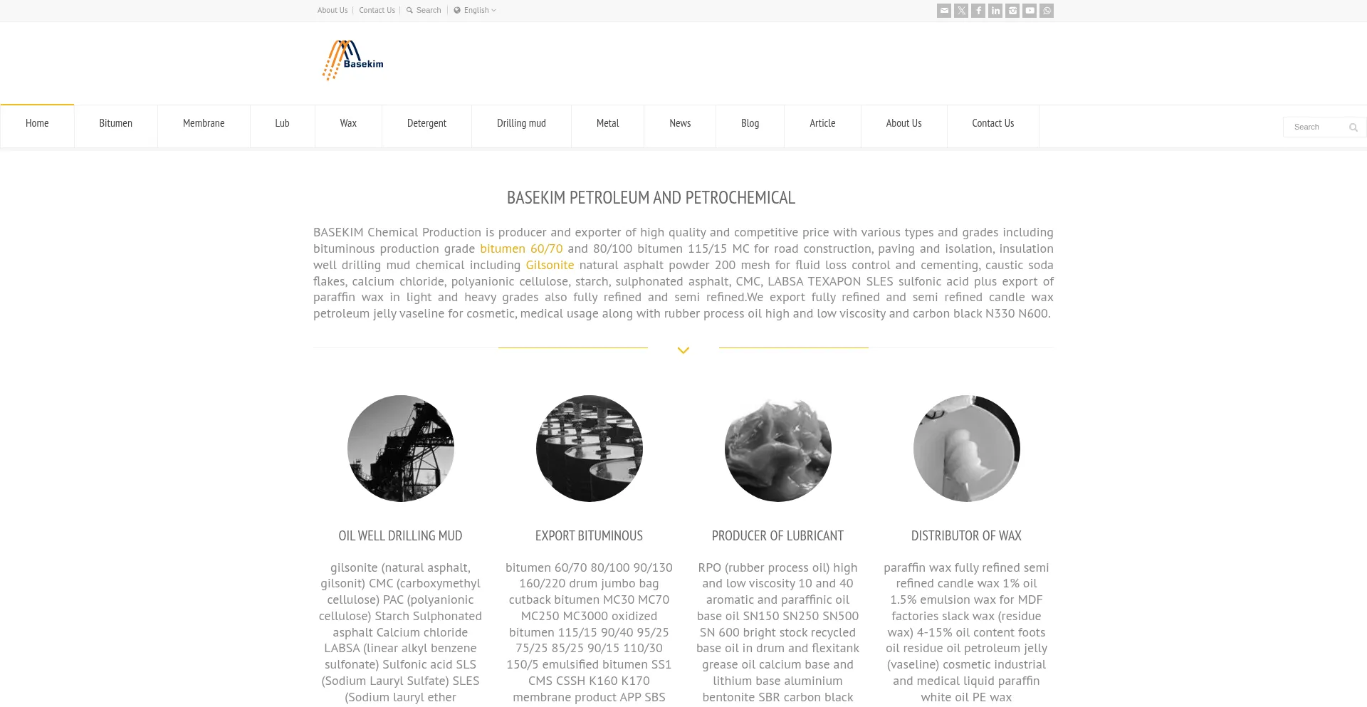 Website screenshot of Basekim.com