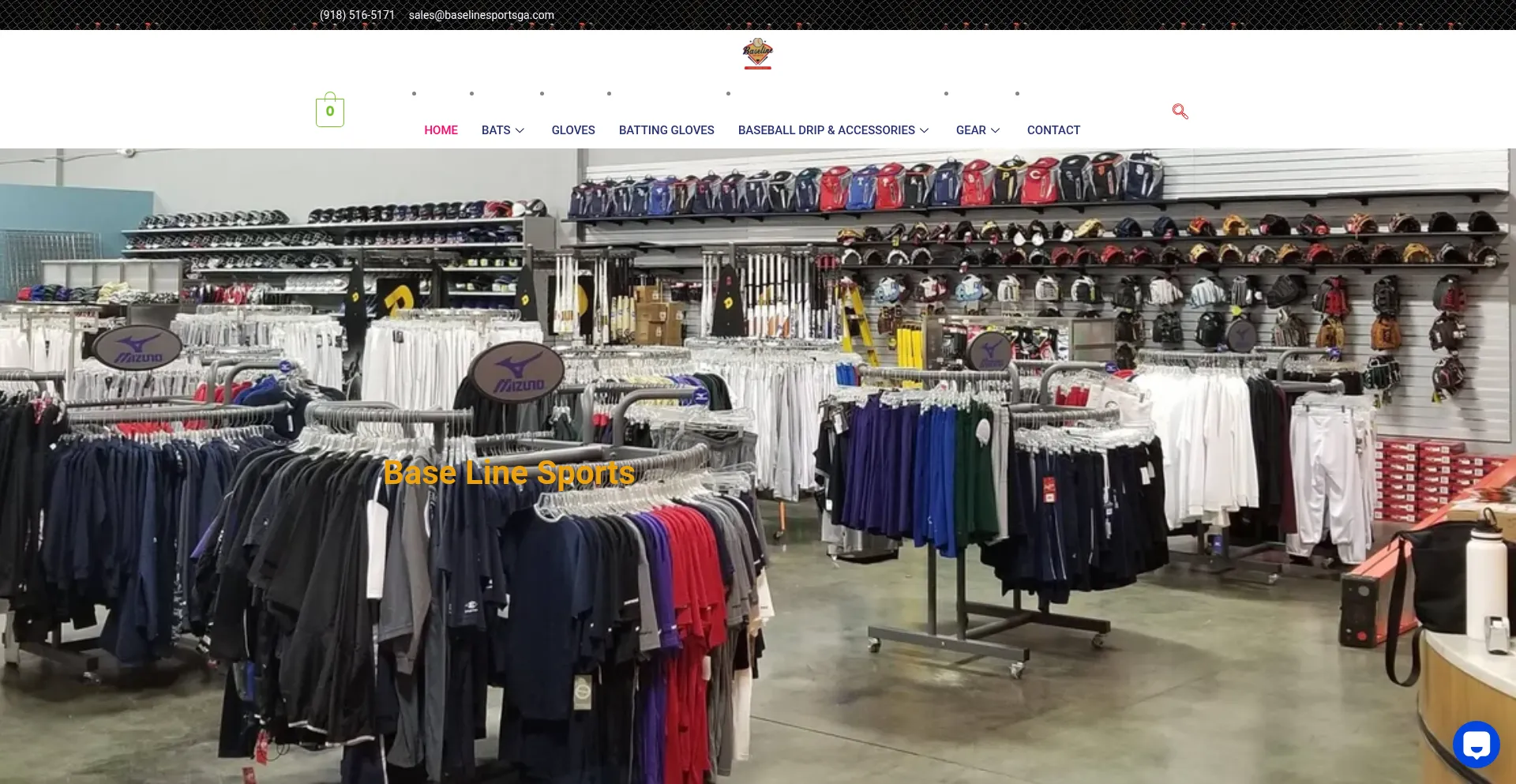Website screenshot of Baselinesportsga.com