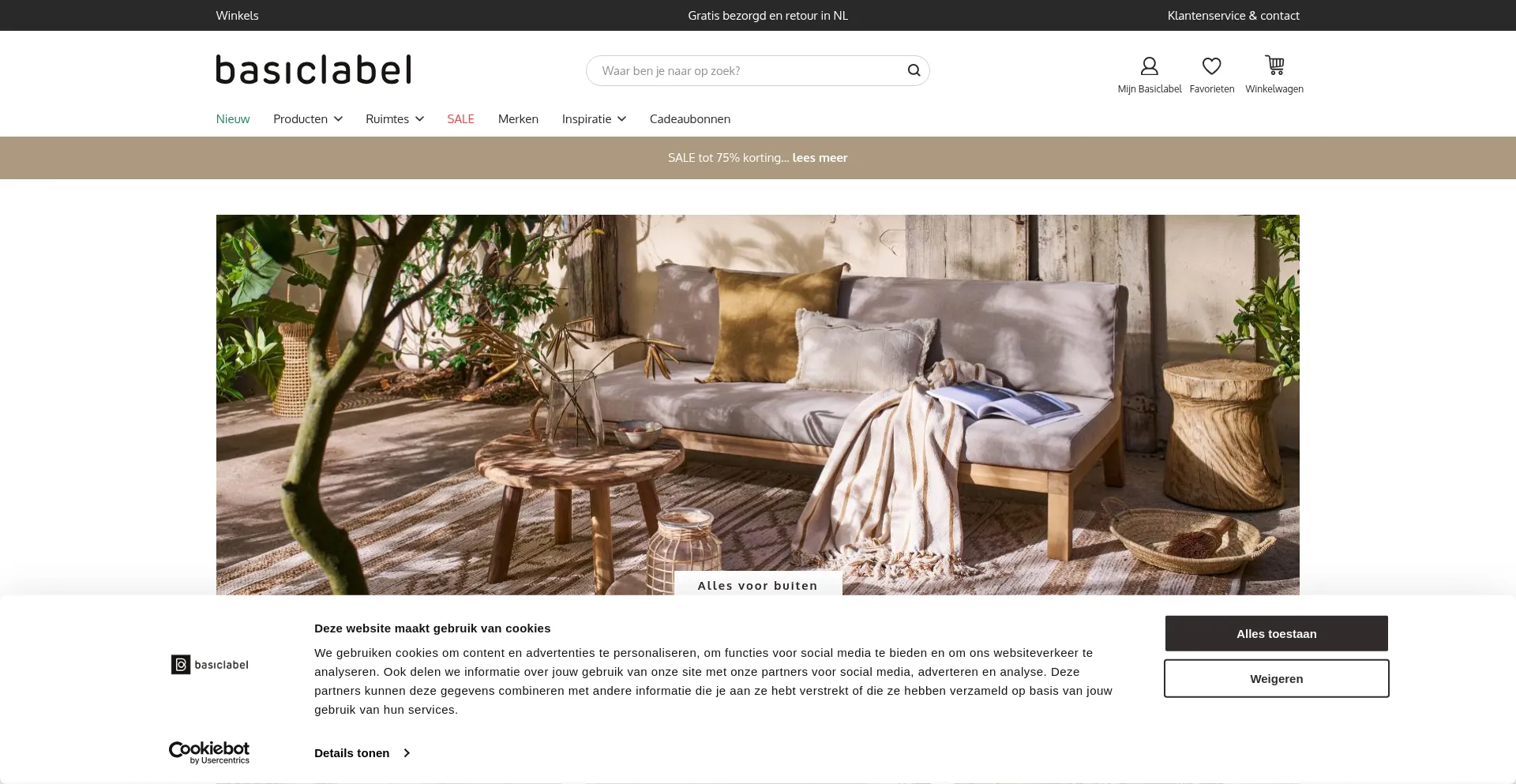 Website screenshot of Basiclabel.nl