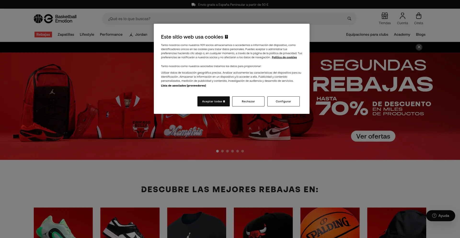 Website screenshot of Basketballemotion.com