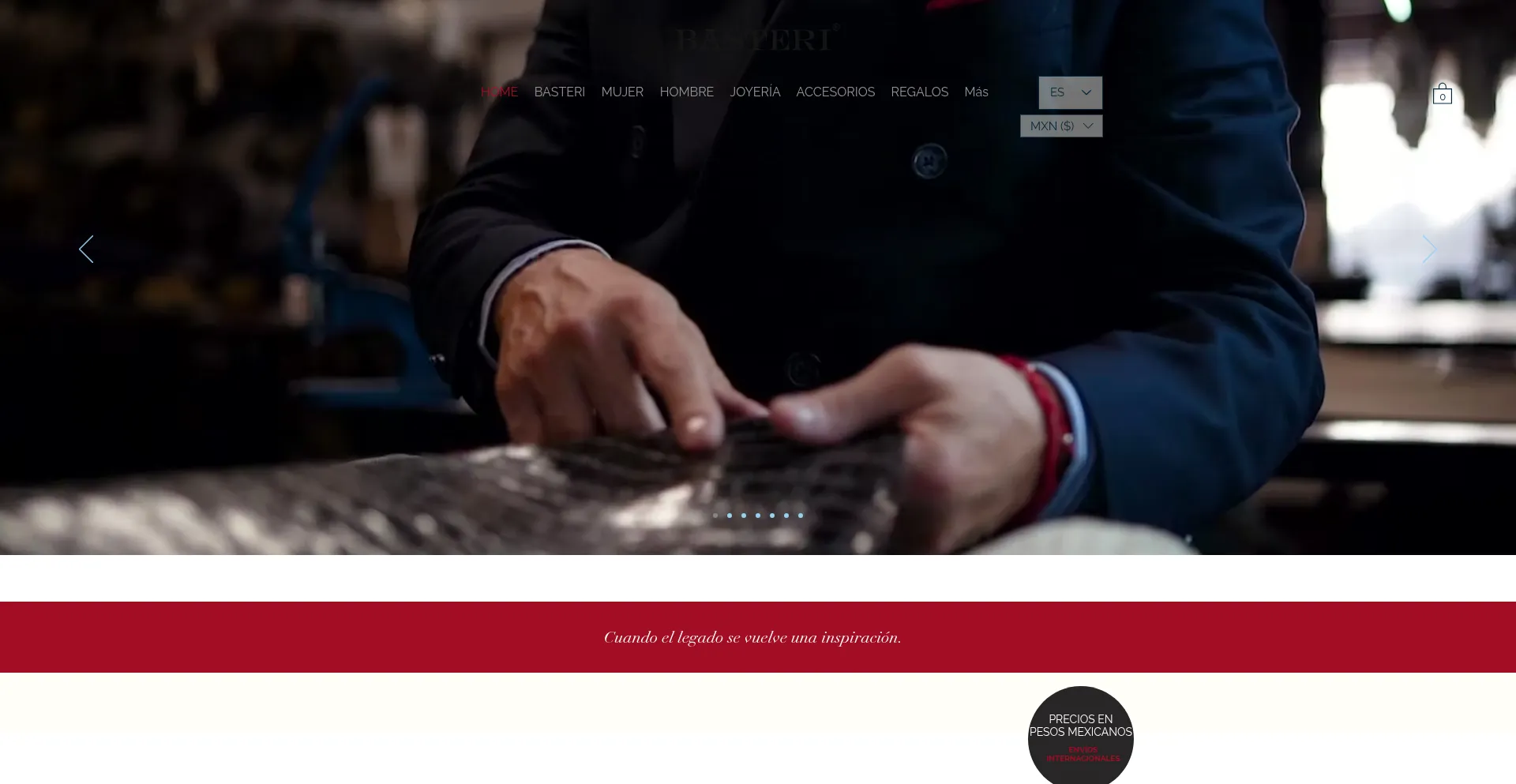 Website screenshot of Bastericollection.com