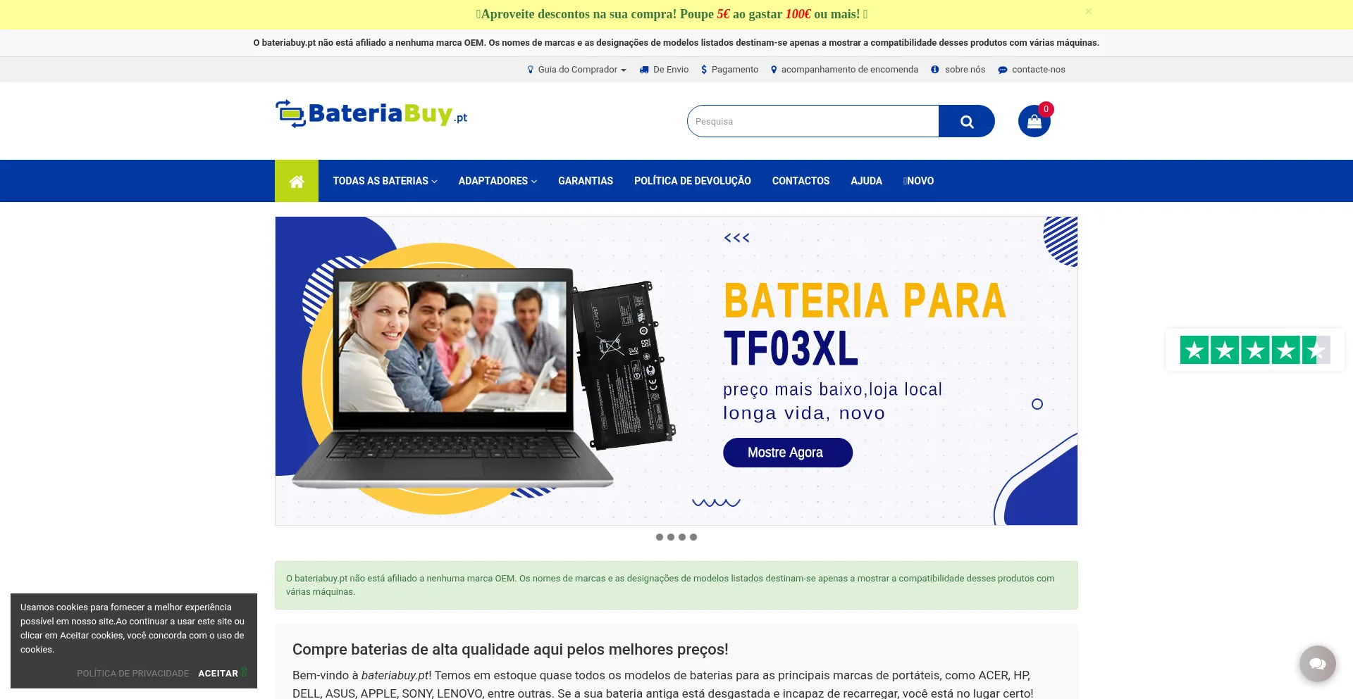 Bateriabuy.pt Screenshot
