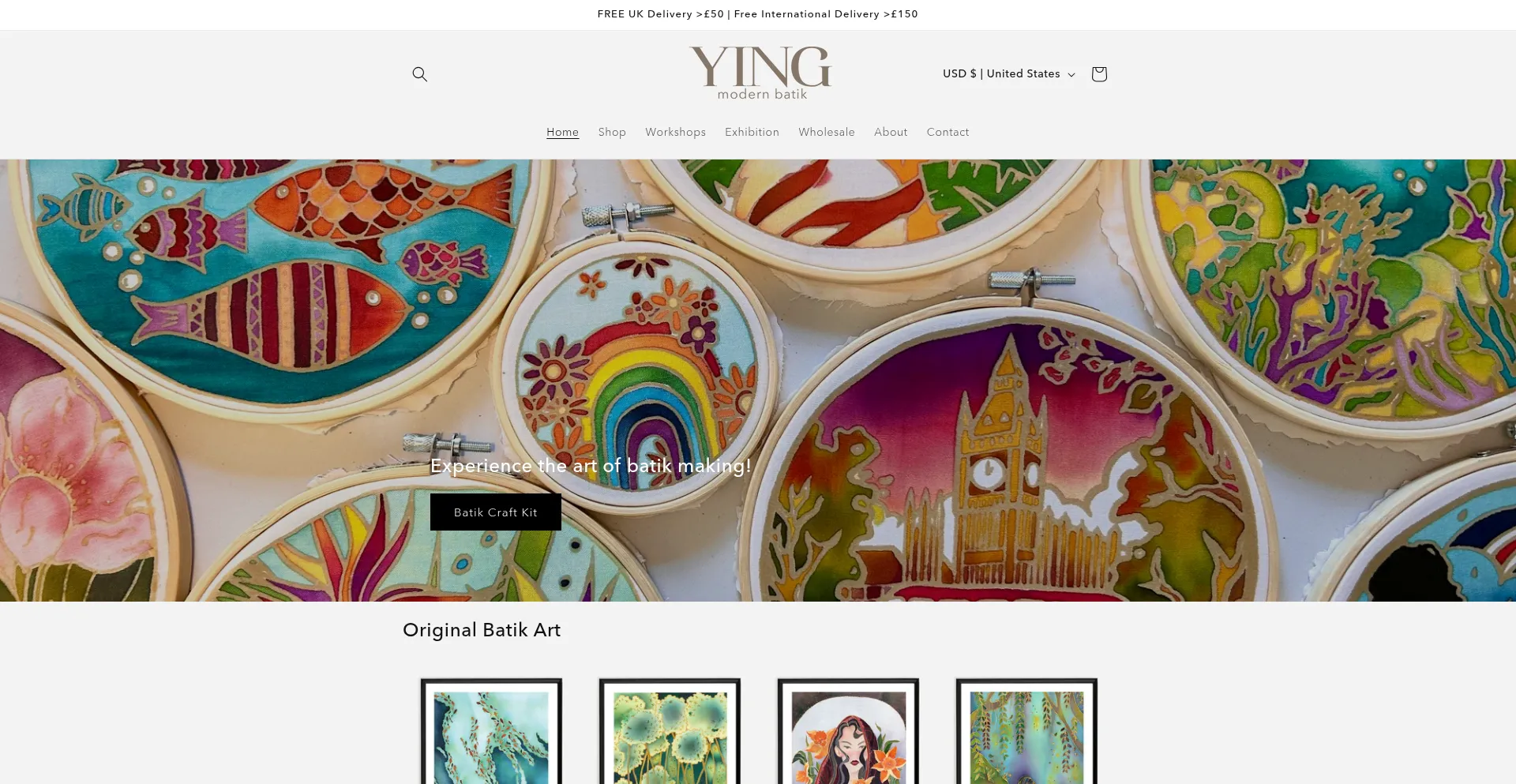 Website screenshot of Batikying.com