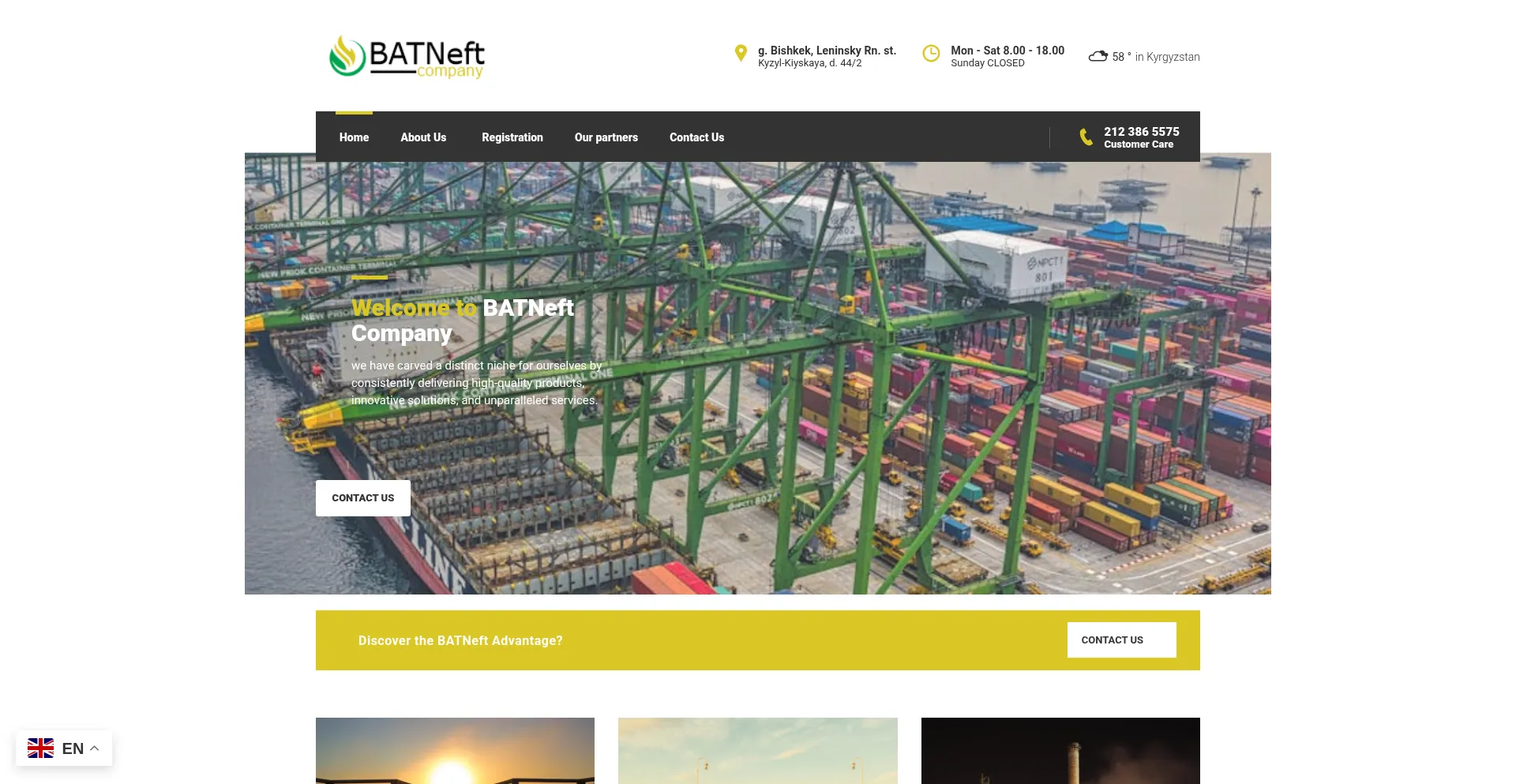 Website screenshot of Batneft.kg