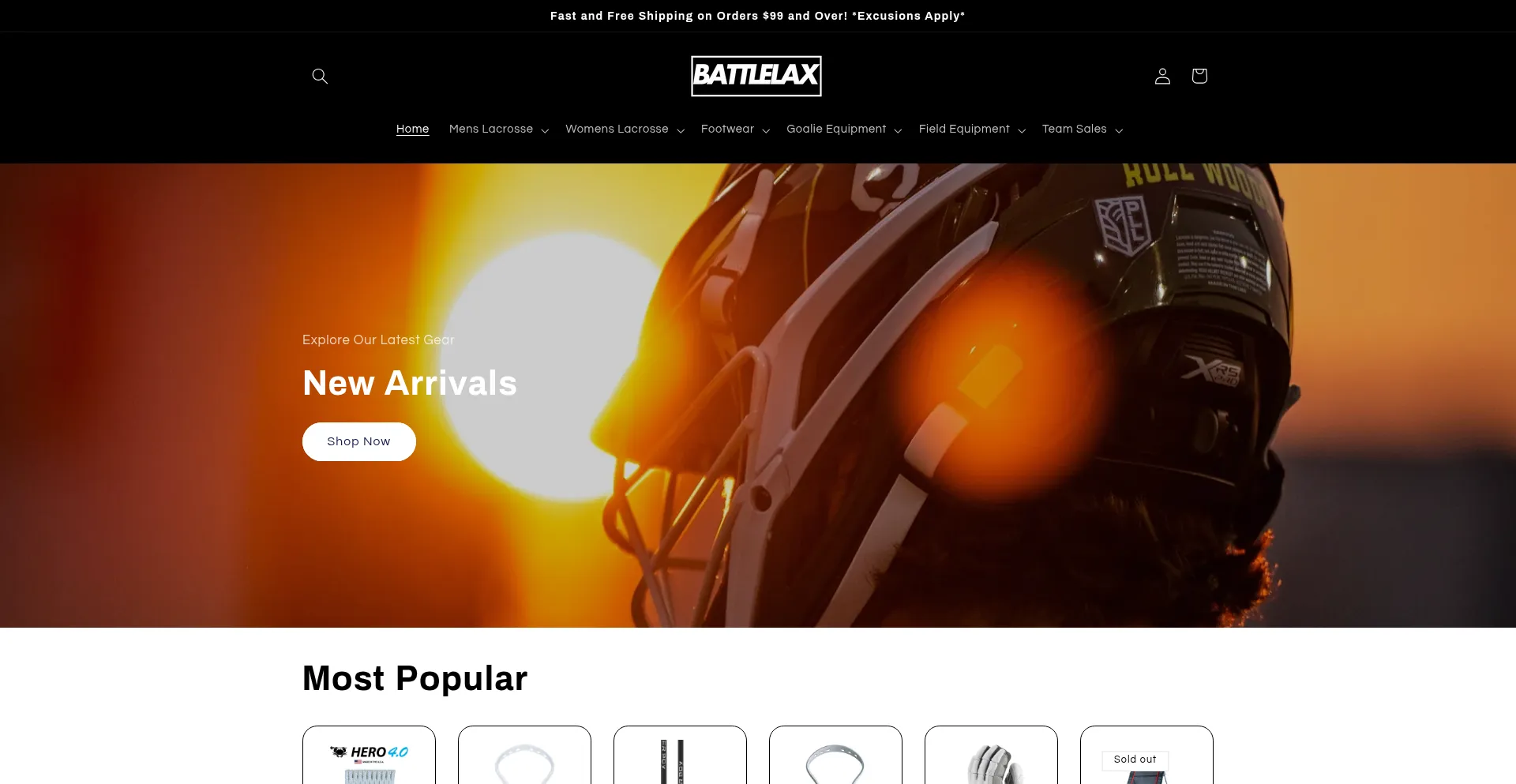Website screenshot of Battlelax.com