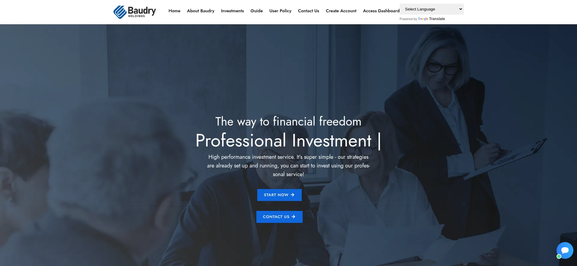 Website screenshot of Baudryholdings.com