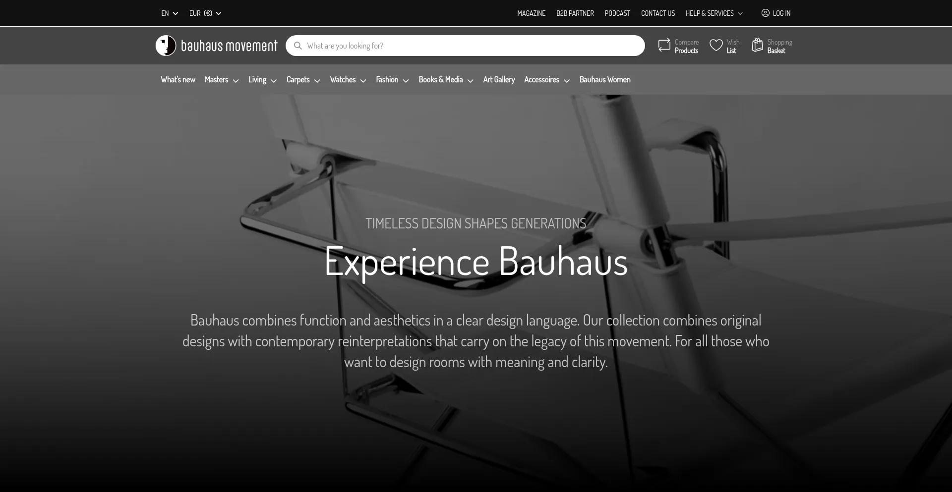 Website screenshot of Bauhaus-movement.com