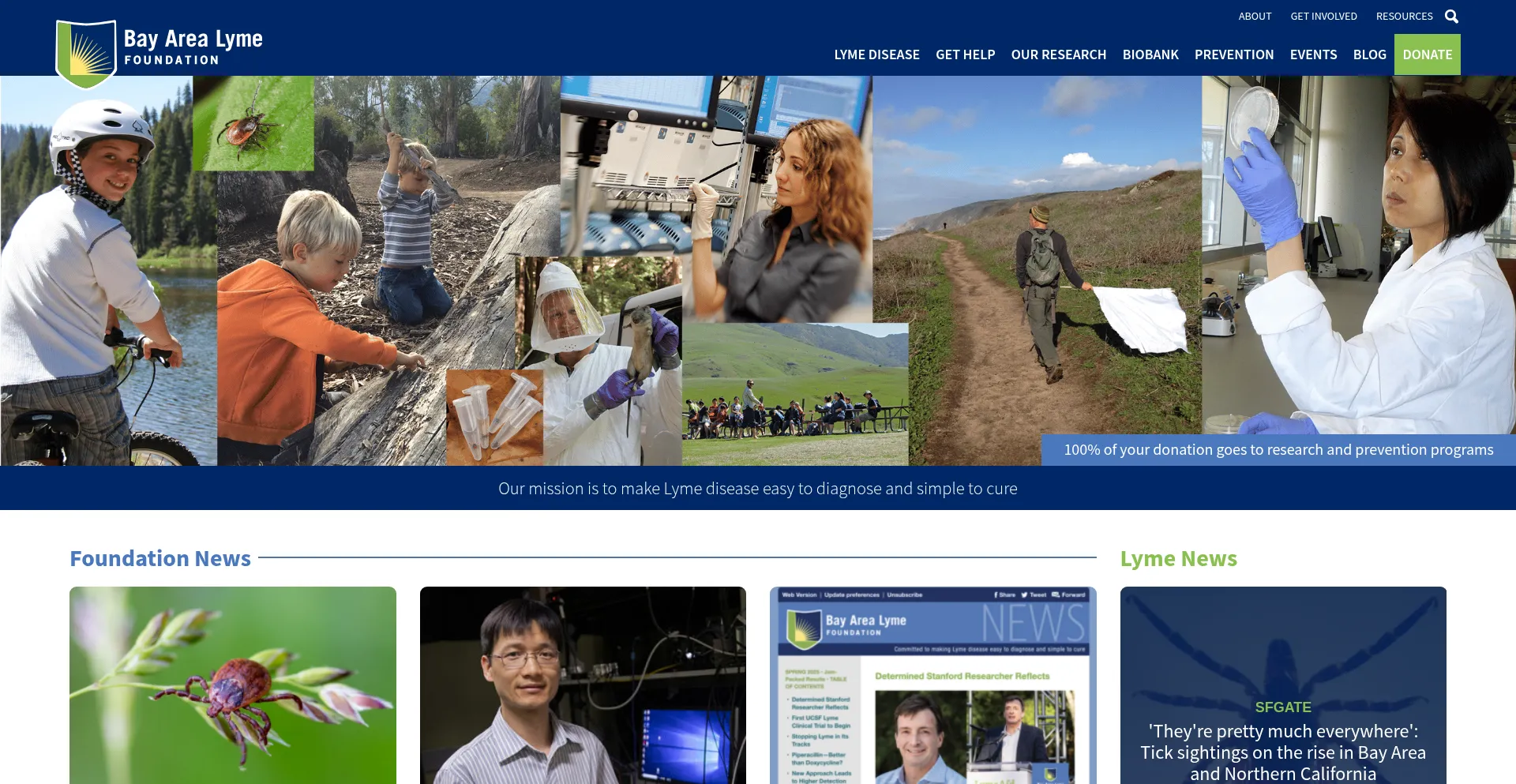 Website screenshot of Bayarealyme.org