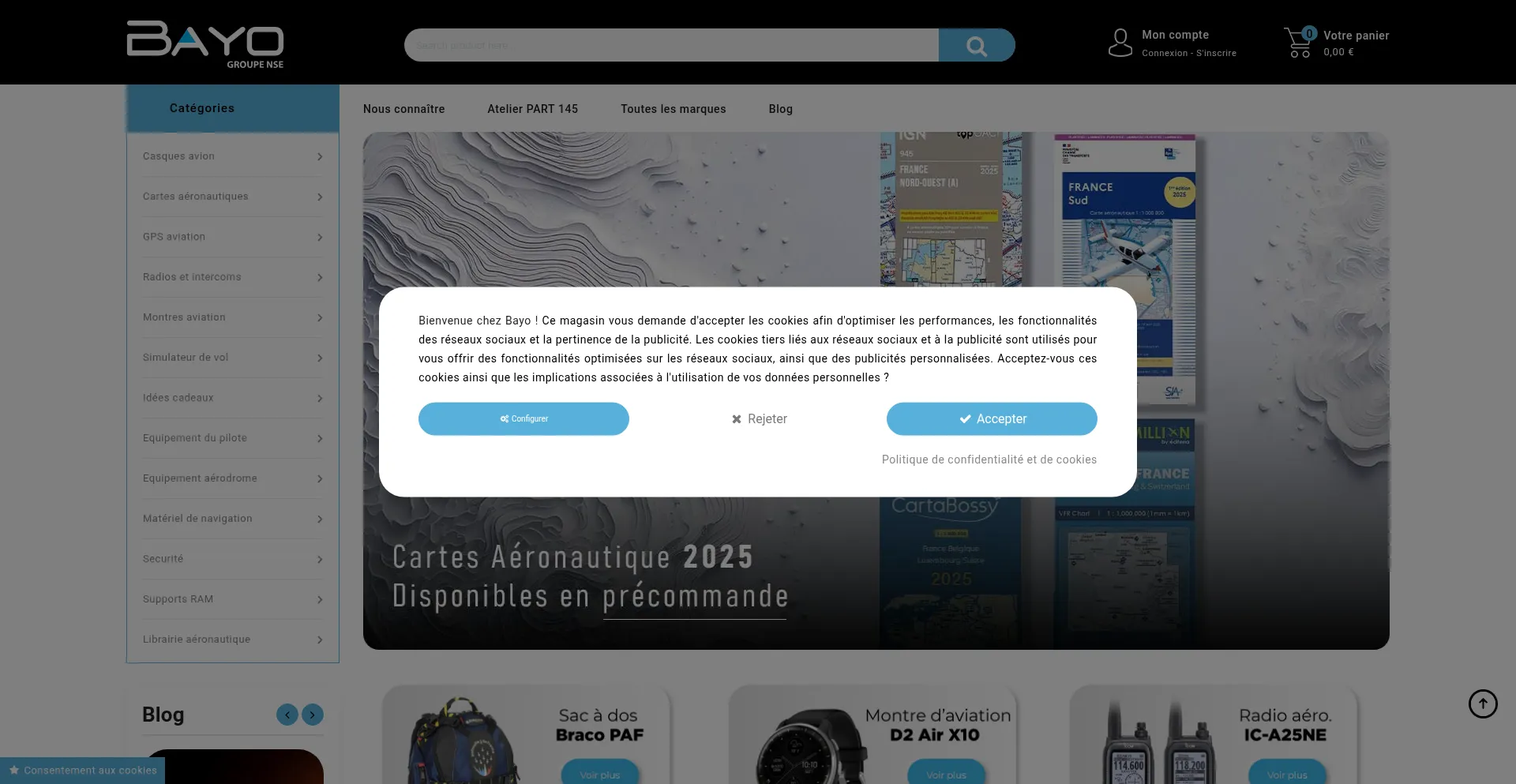 Website screenshot of Bayo.com
