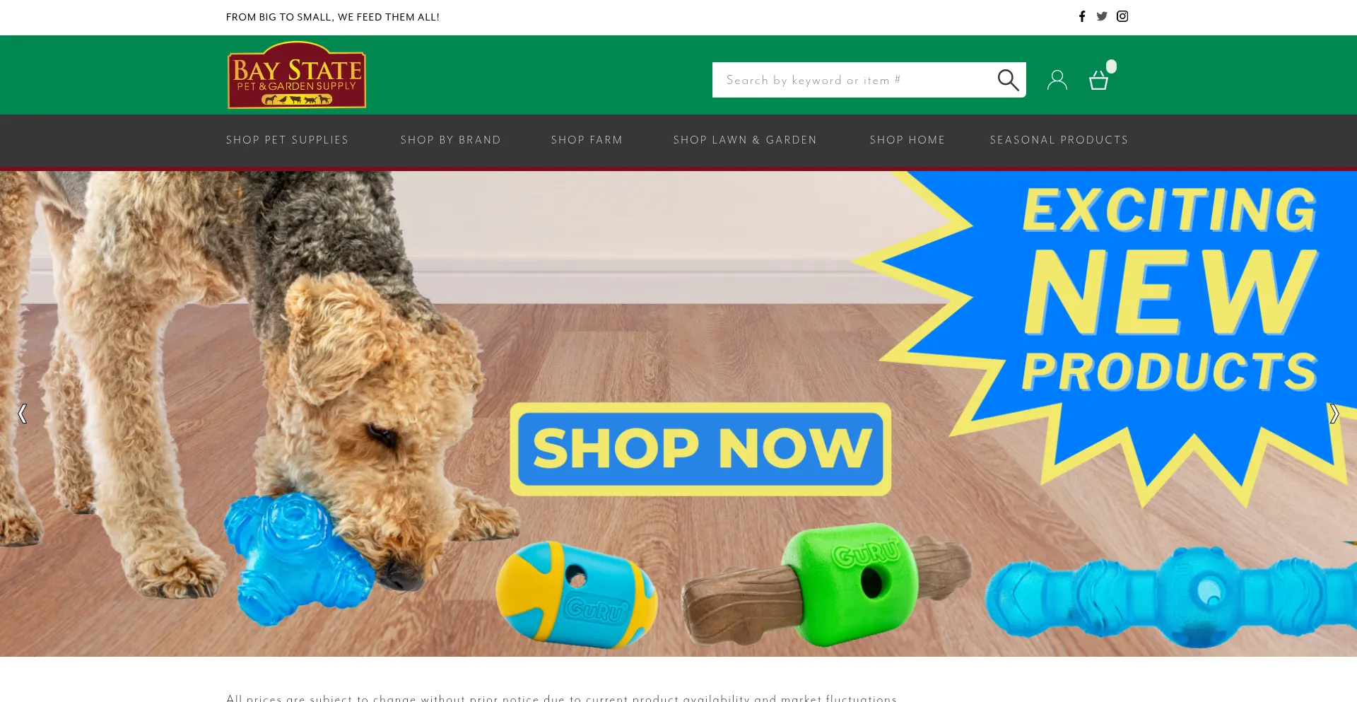 Website screenshot of Baystatepet.com