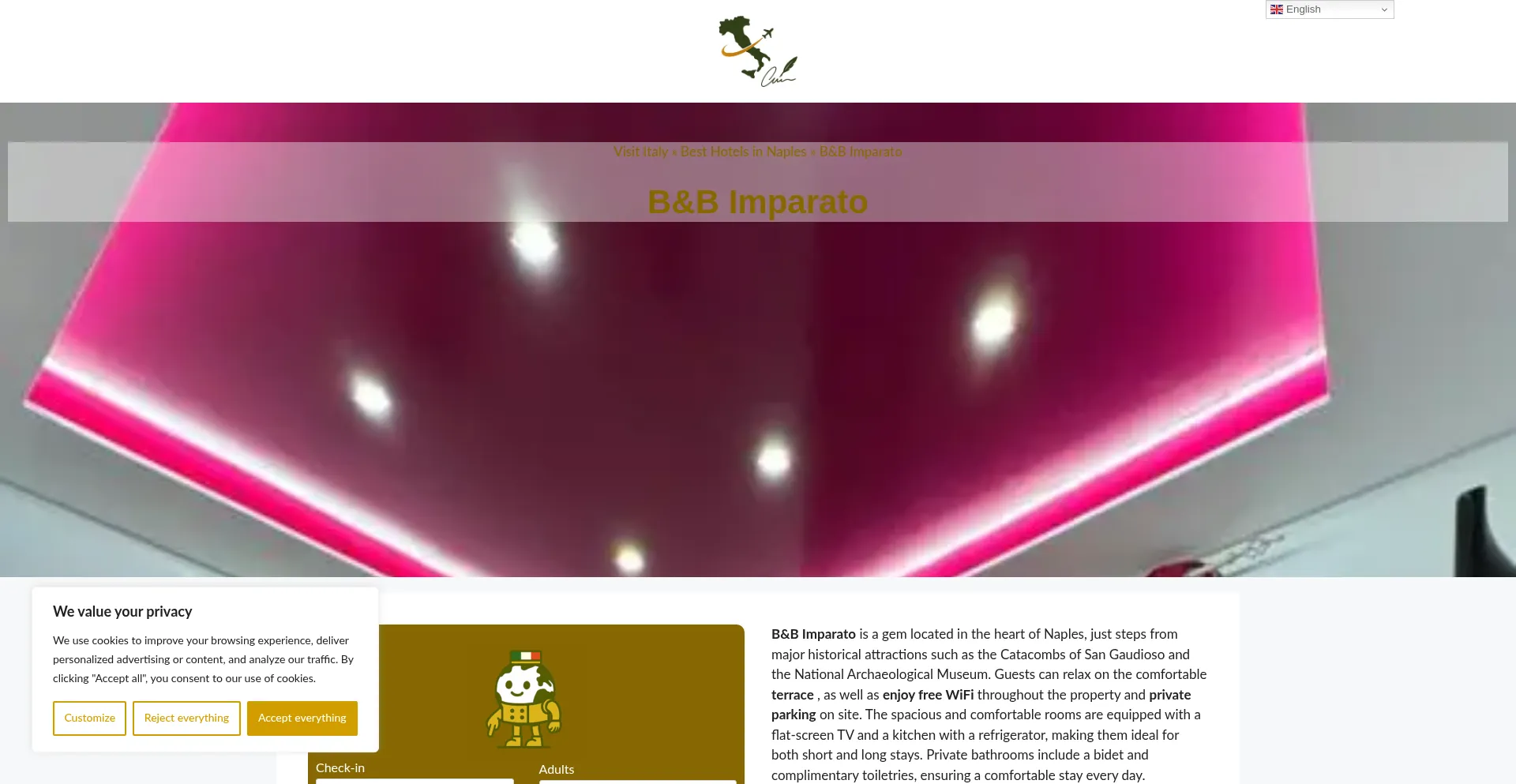 Website screenshot of Bb-imparato.dreaminginrome.com