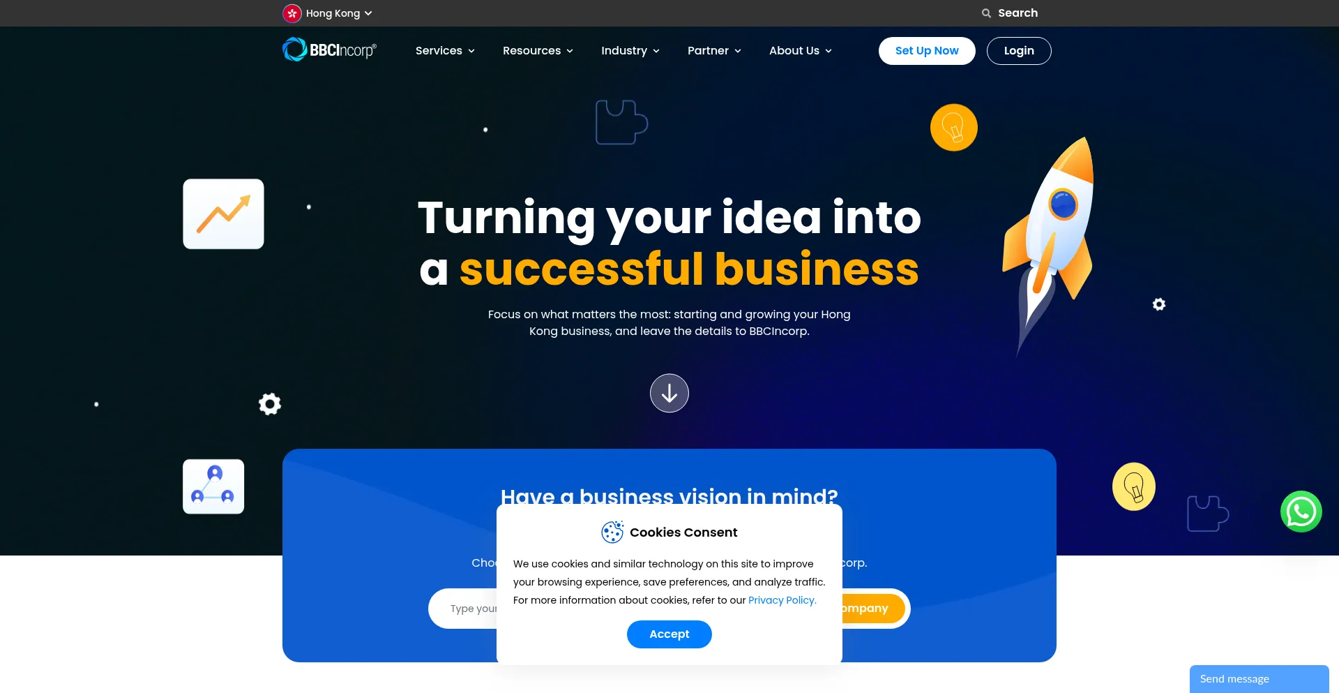 Website screenshot of Bbcincorp.com