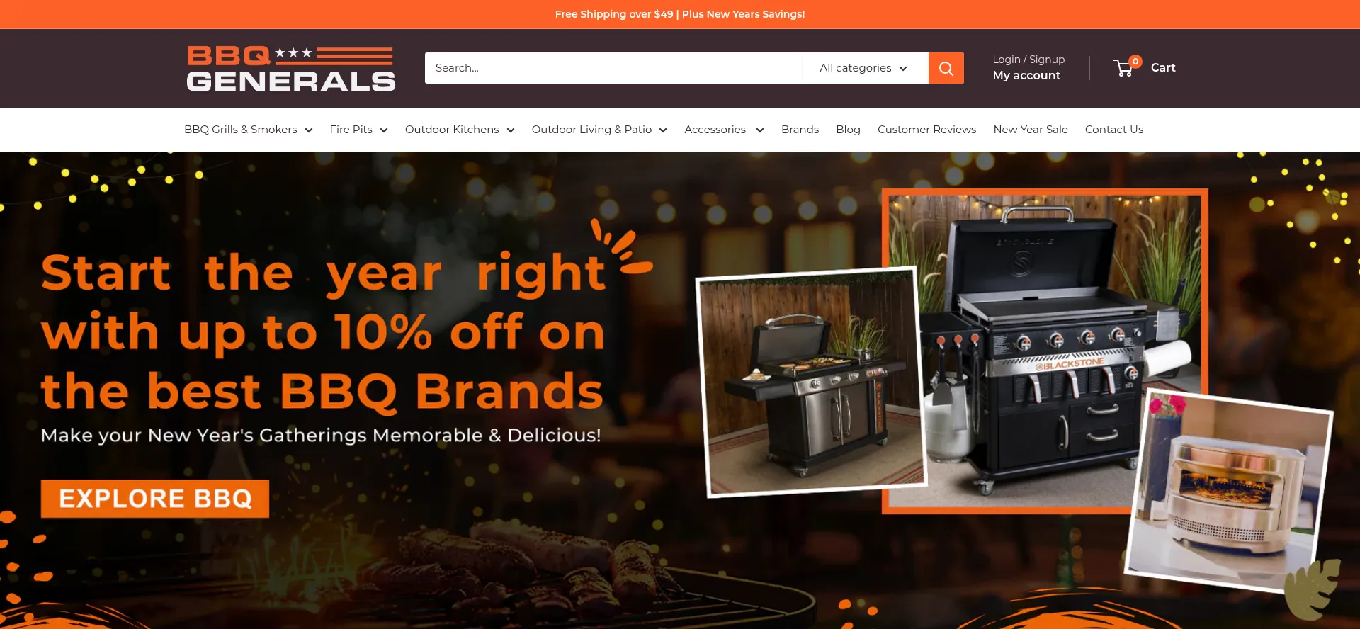 Website screenshot of Bbqgenerals.com