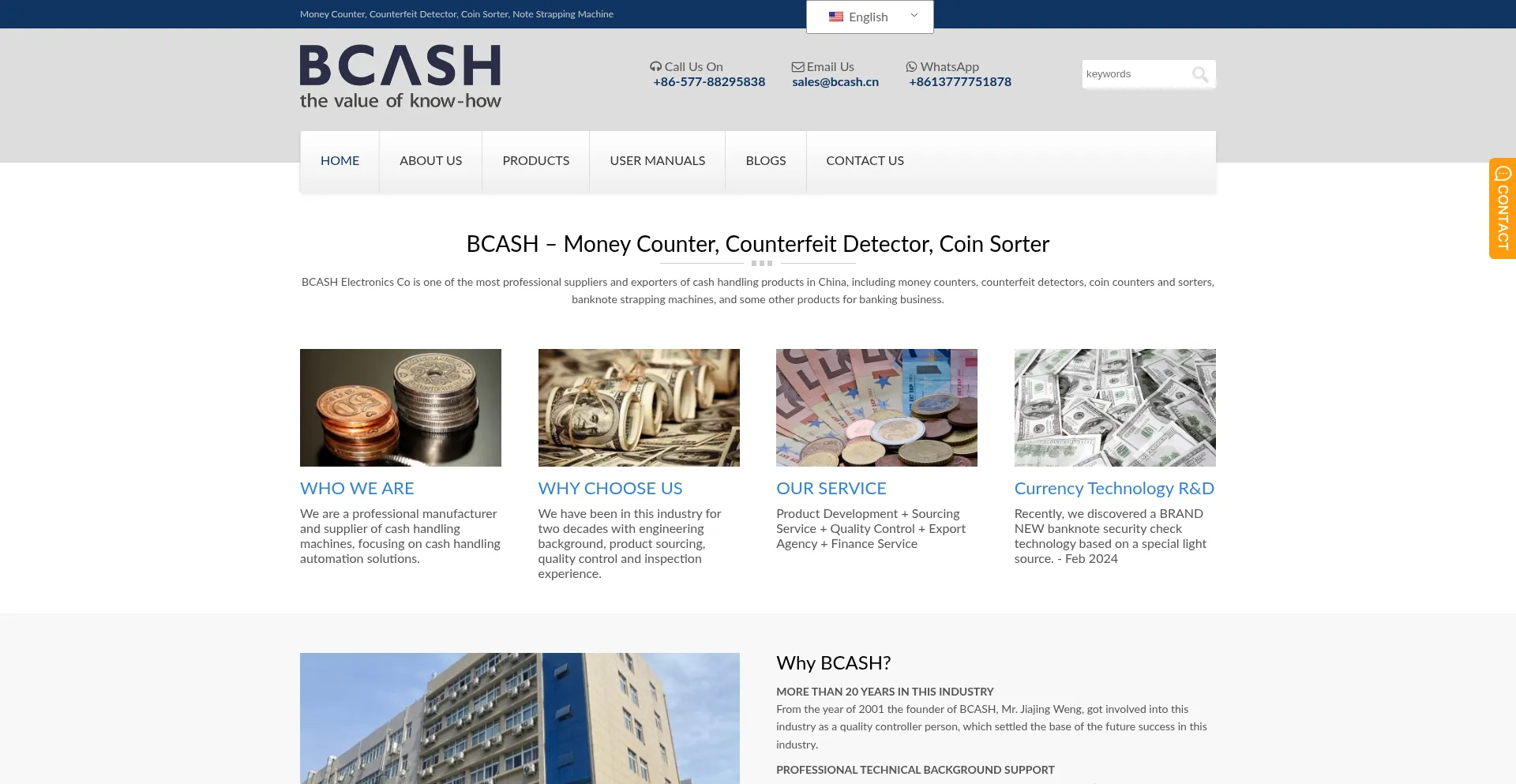 Website screenshot of Bcash.cn