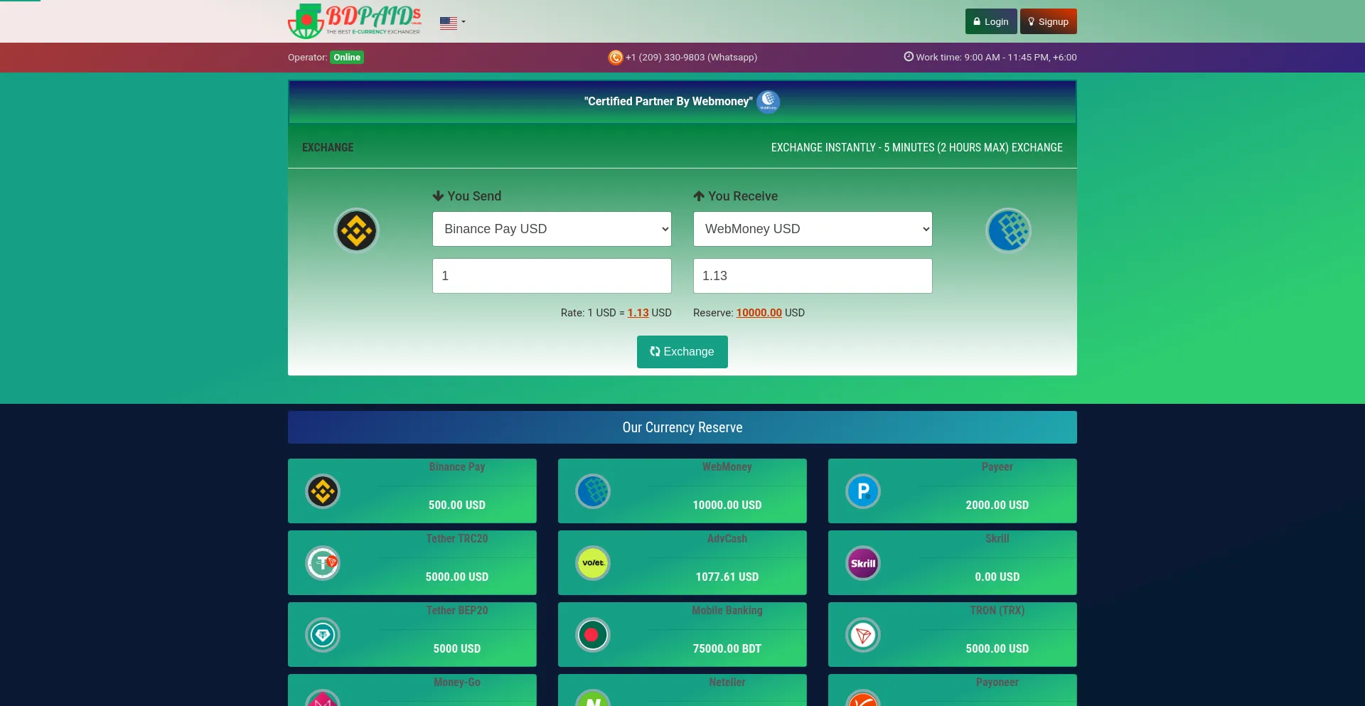 Website screenshot of Bdpaids.online