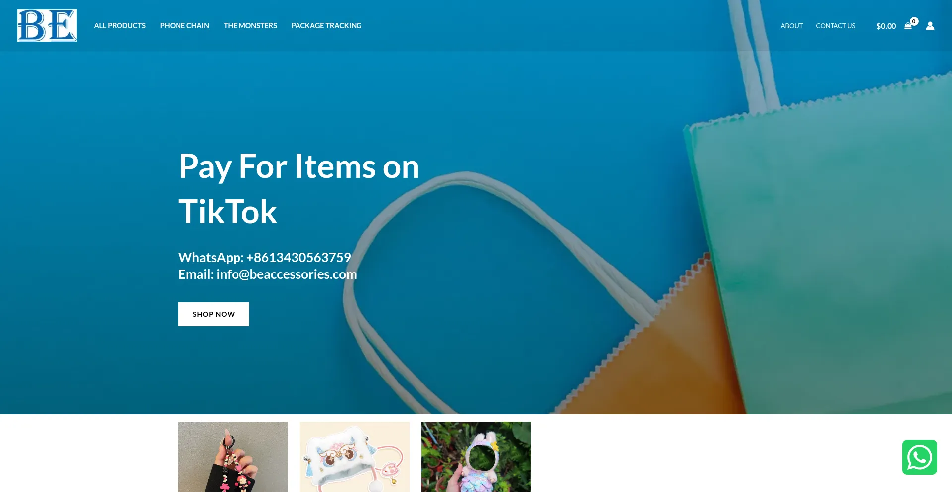 Website screenshot of Beaccessories.com