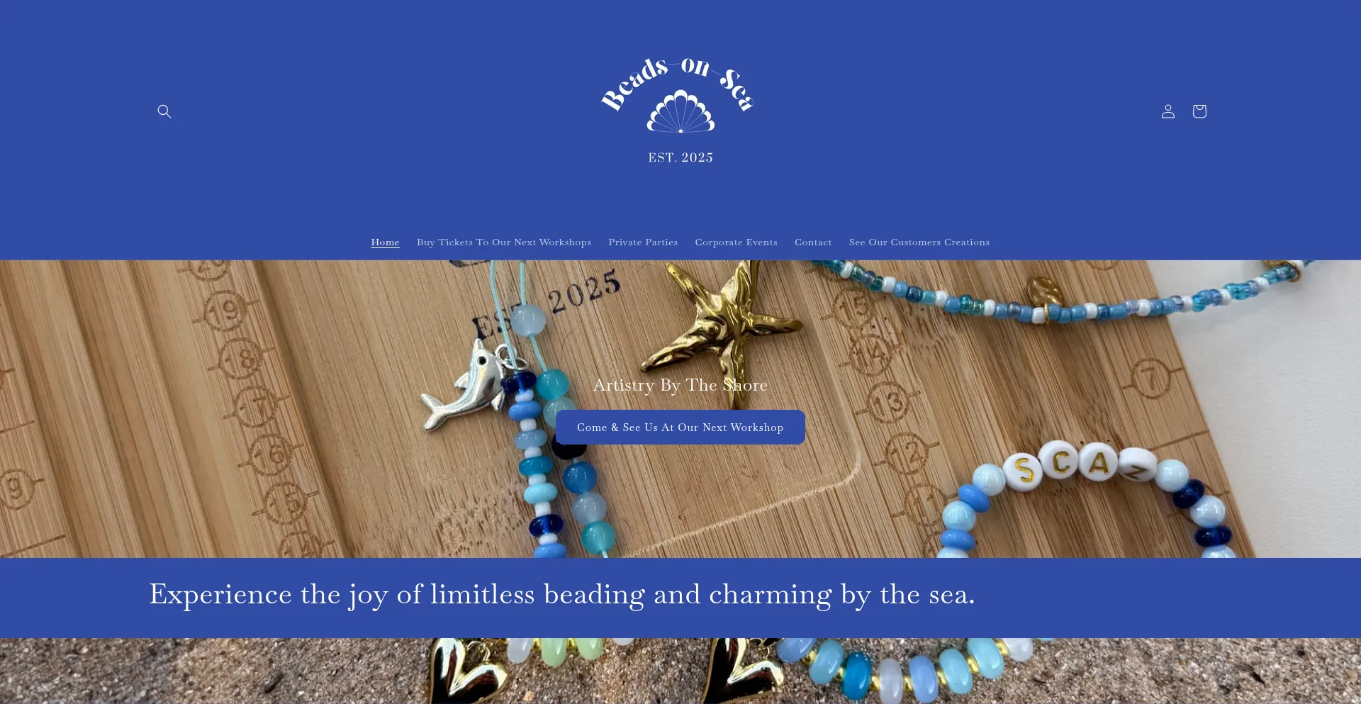 Website screenshot of Beadsonsea.myshopify.com