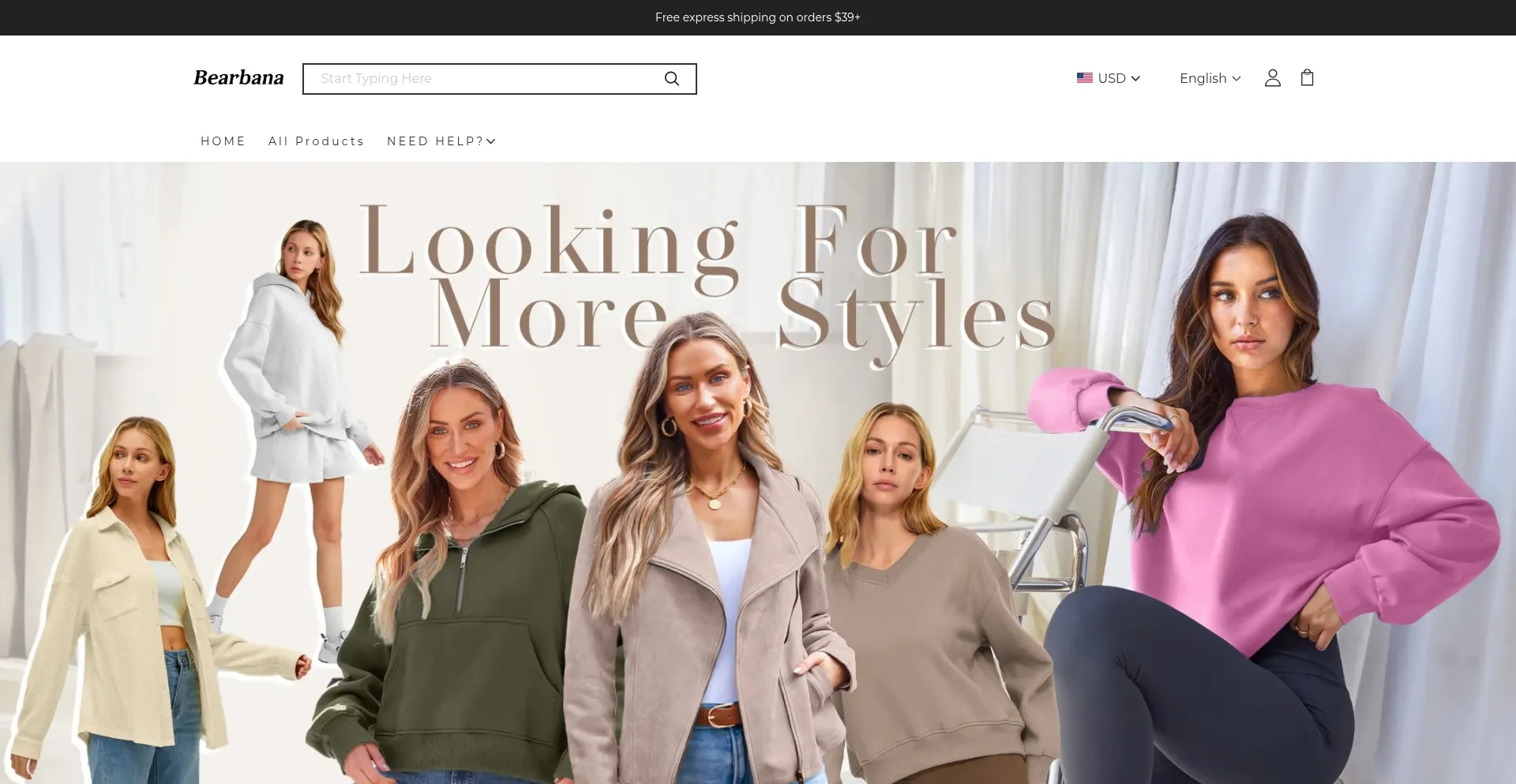 Website screenshot of Bearbana.com