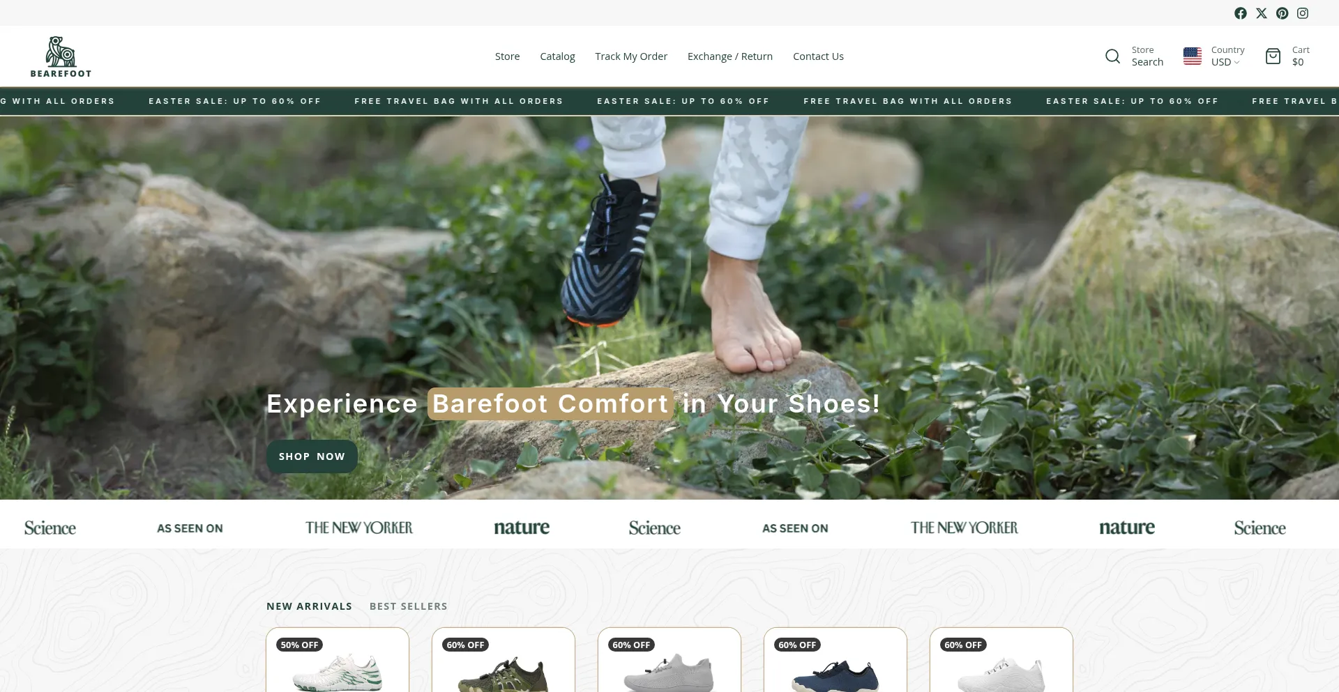 Website screenshot of Bearfoot.com