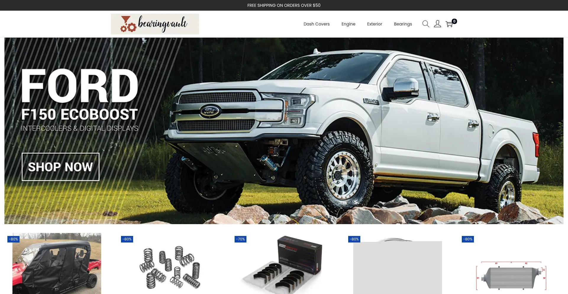 Website screenshot of Bearingvault.com