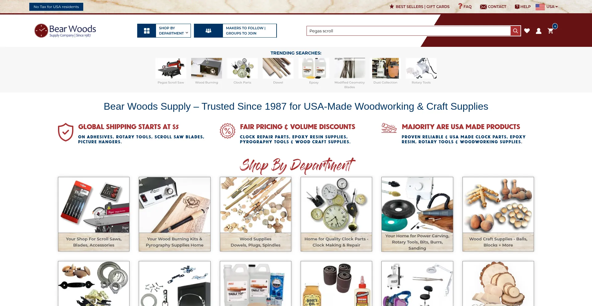 Website screenshot of Bearwood.com