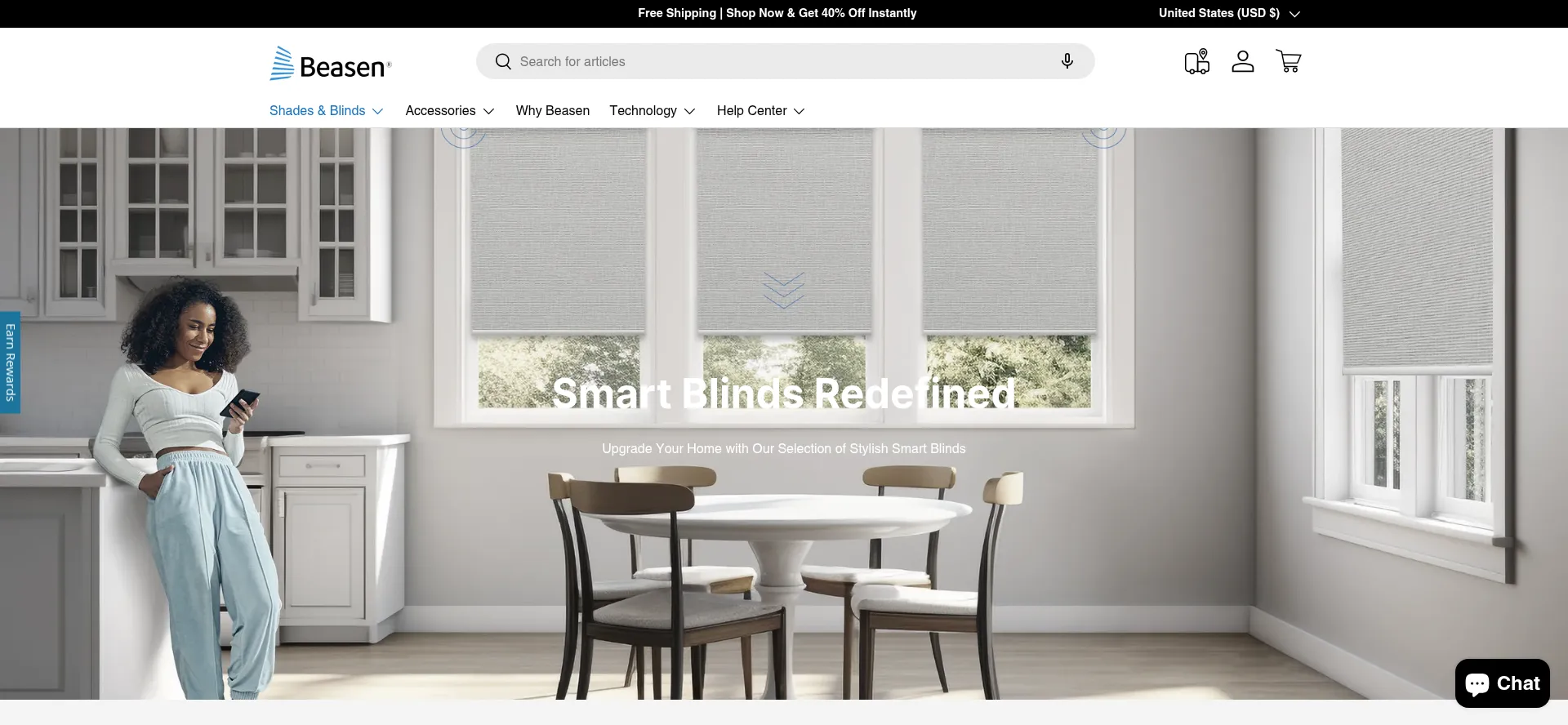 Website screenshot of Beasenhome.com