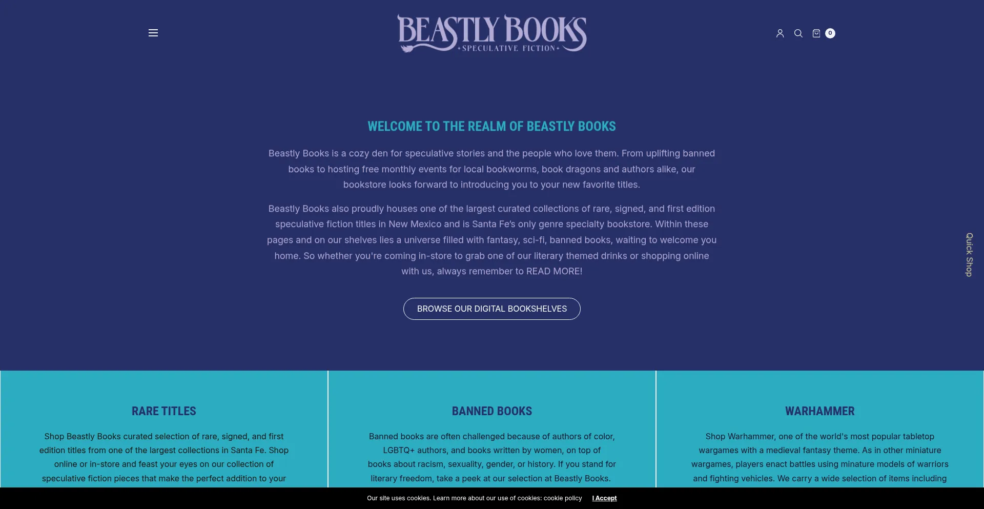 Website screenshot of Beastlybooks.com