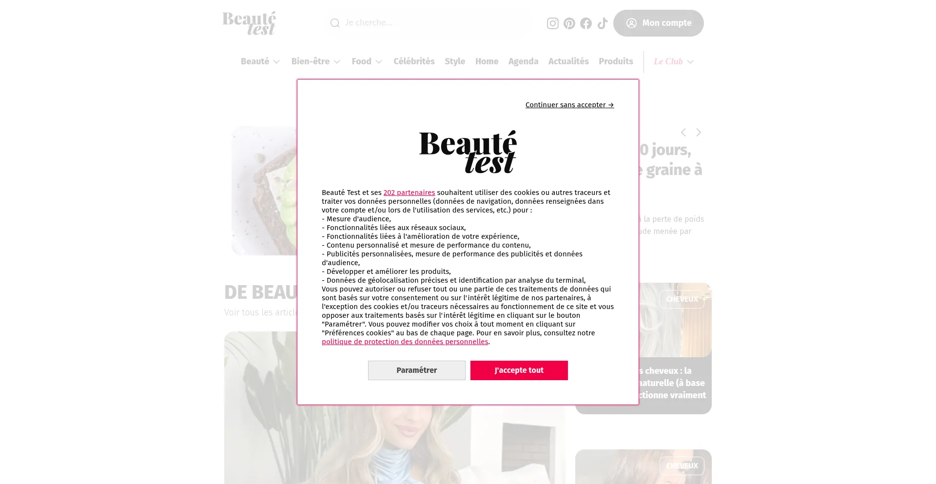 Website screenshot of Beaute-test.com