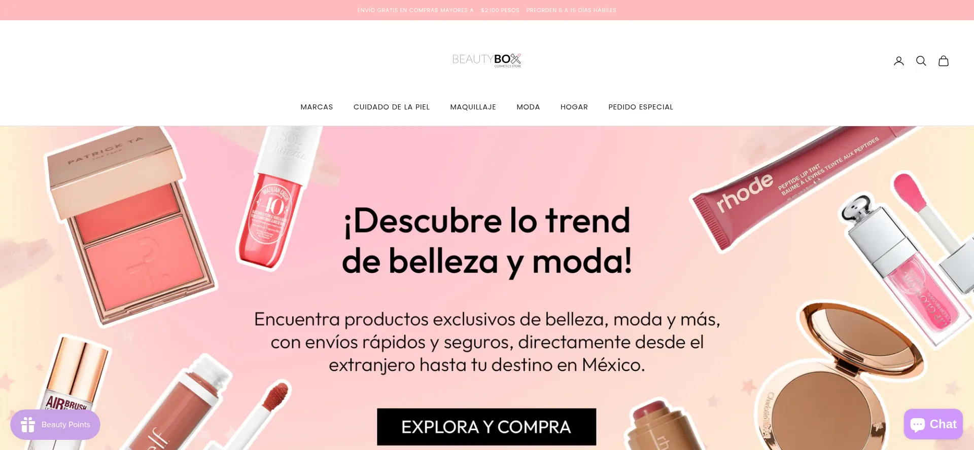 Website screenshot of Beautyboxmerida.com