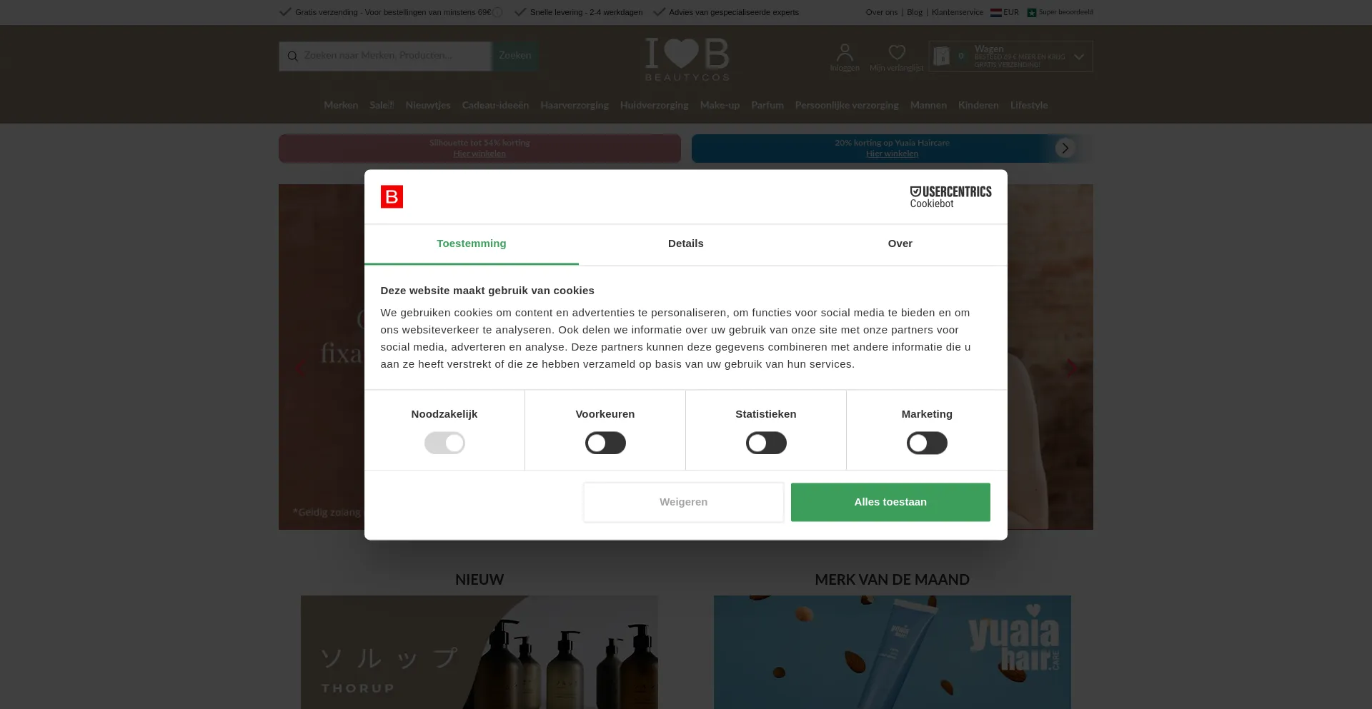 Website screenshot of Beautycos.nl