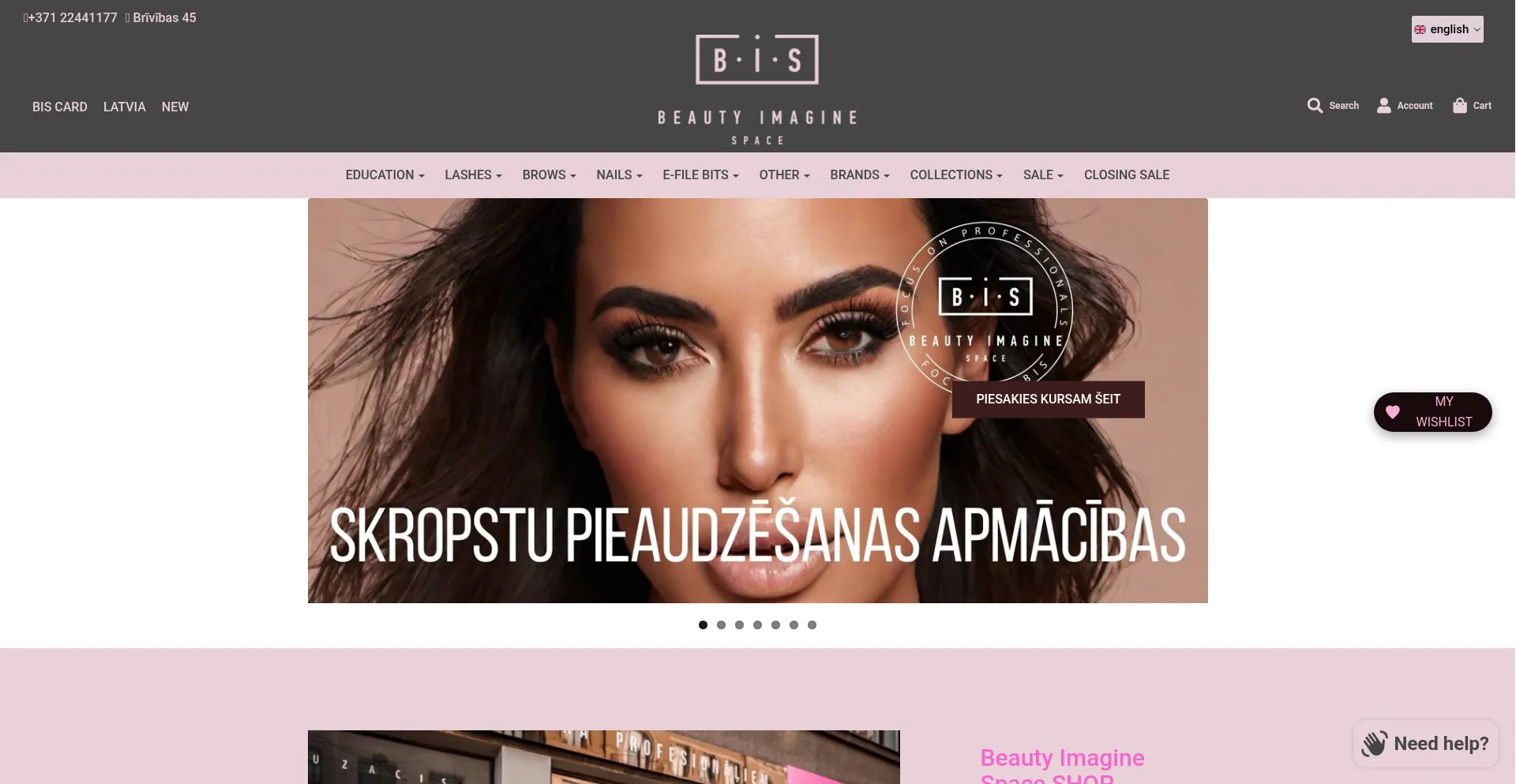 Website screenshot of Beautyimaginespace.com