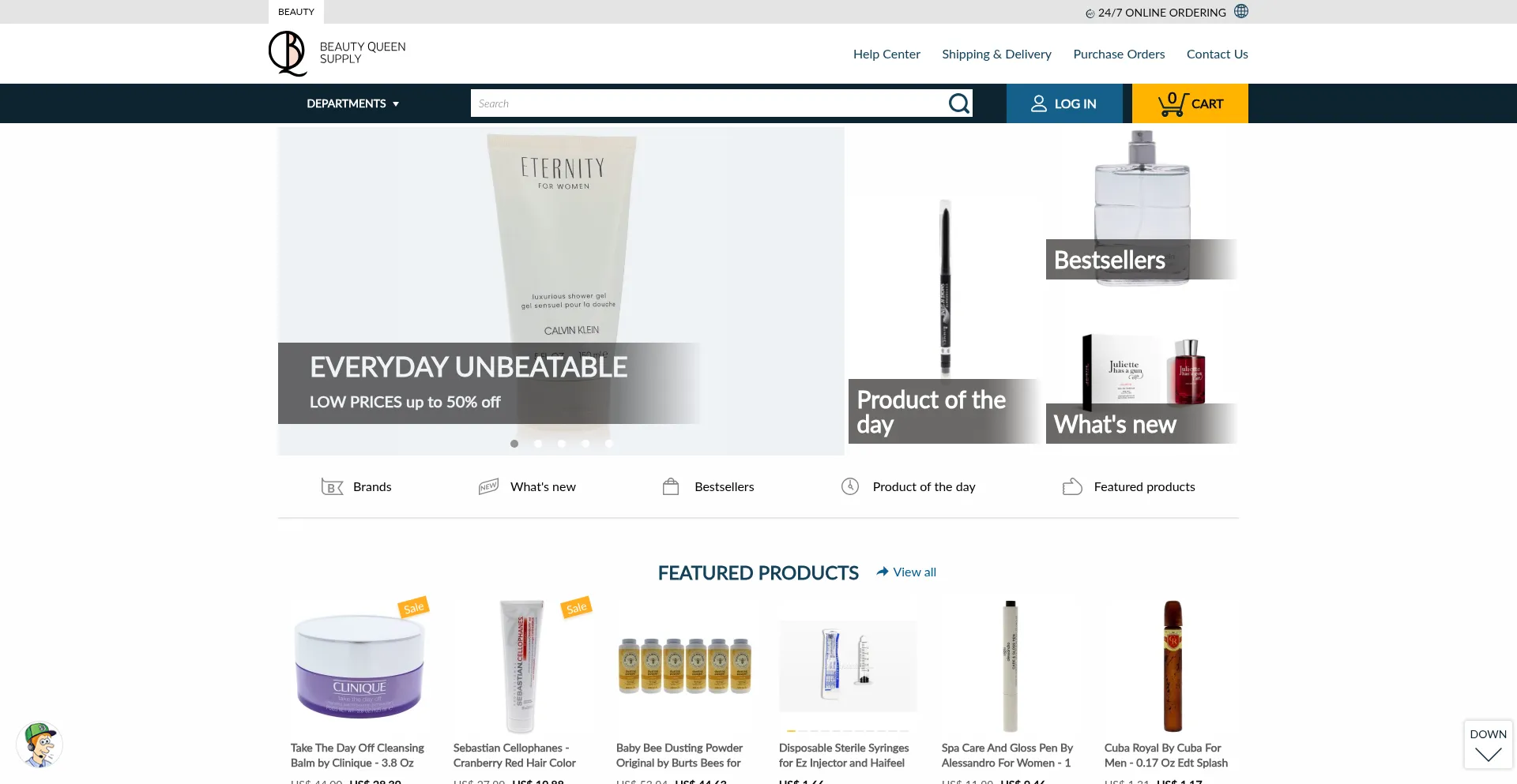 Website screenshot of Beautyqueensupply.com
