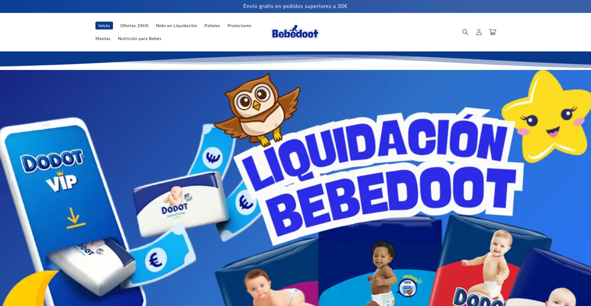 Website screenshot of Bebedescuentos.com