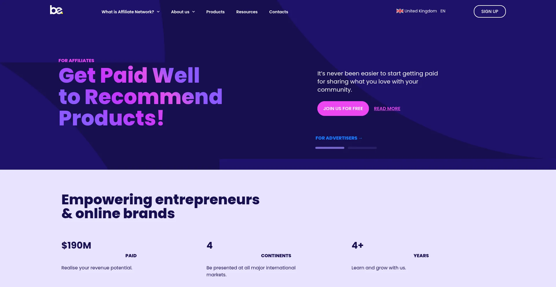 Website screenshot of Beclub.com
