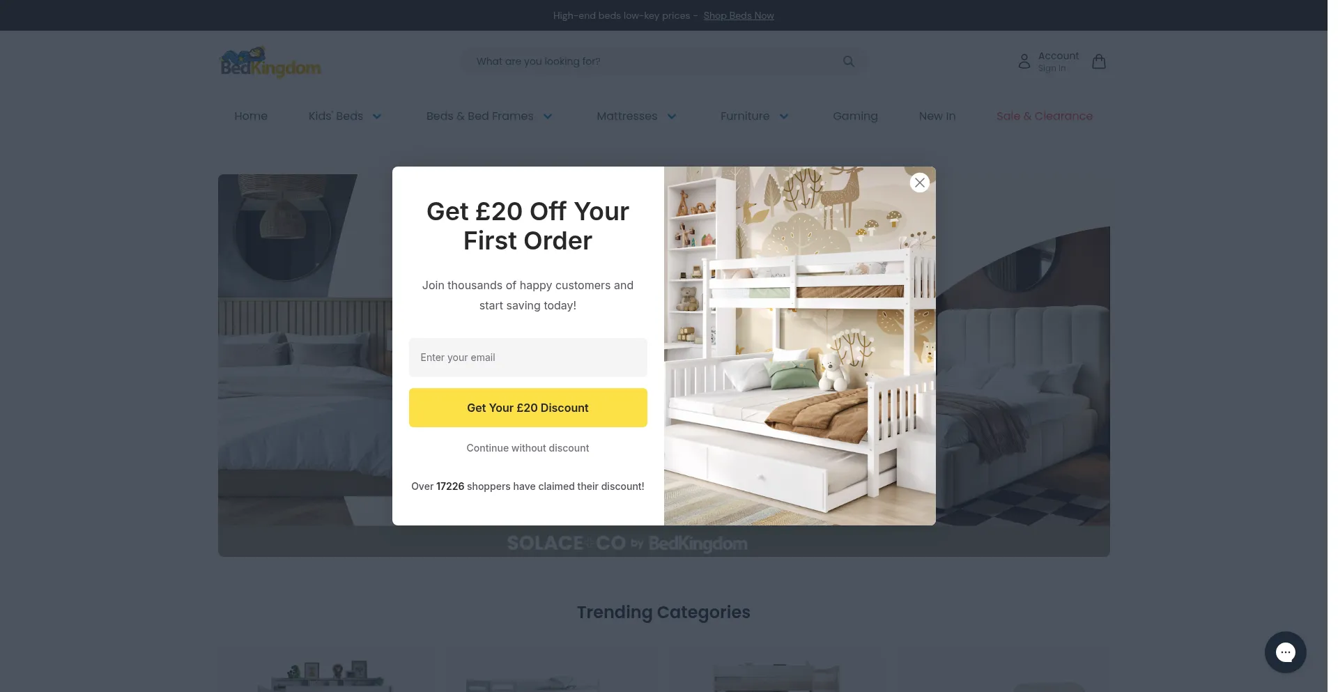 Website screenshot of Bedkingdom.co.uk