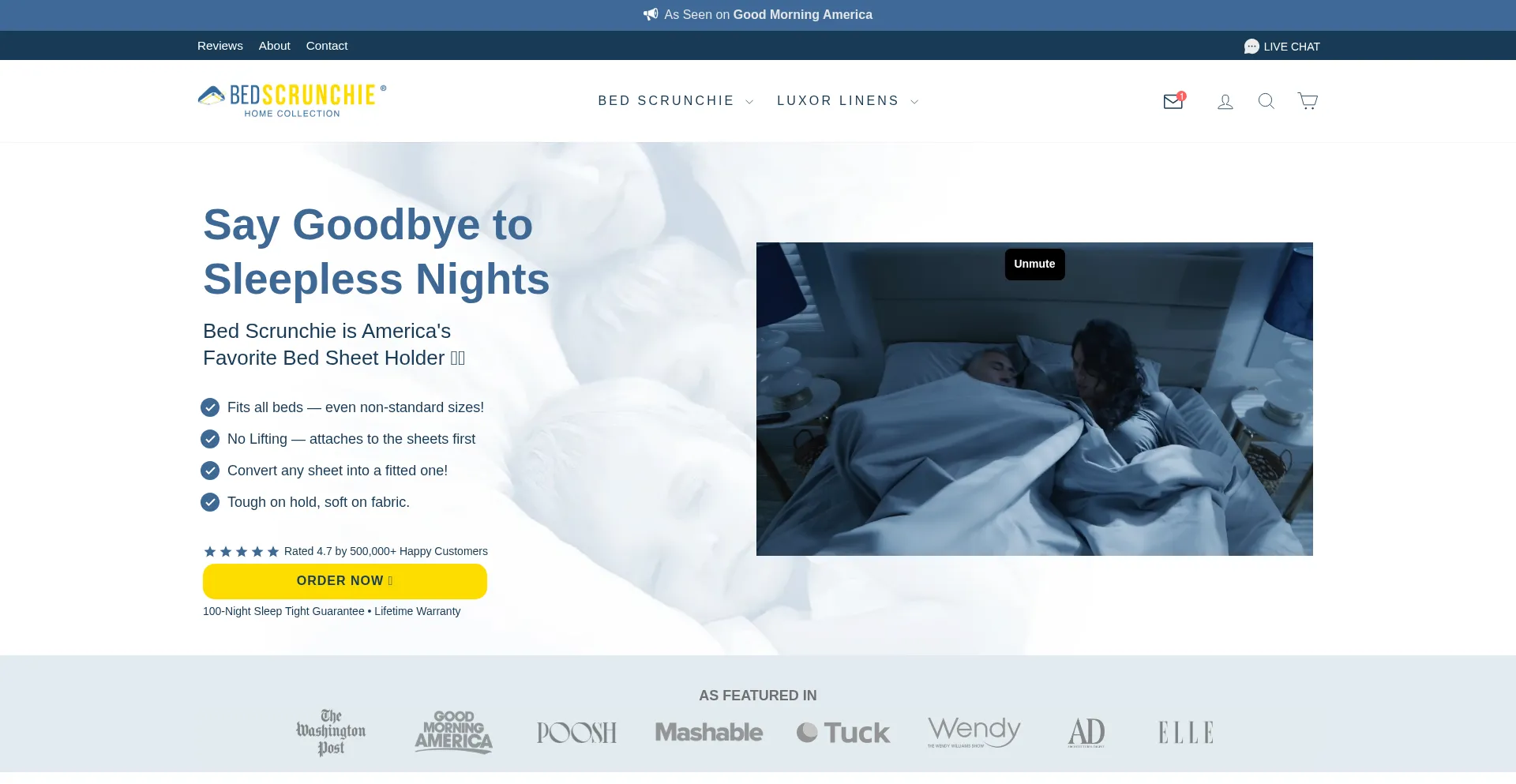 Bedscrunchie.com Screenshot